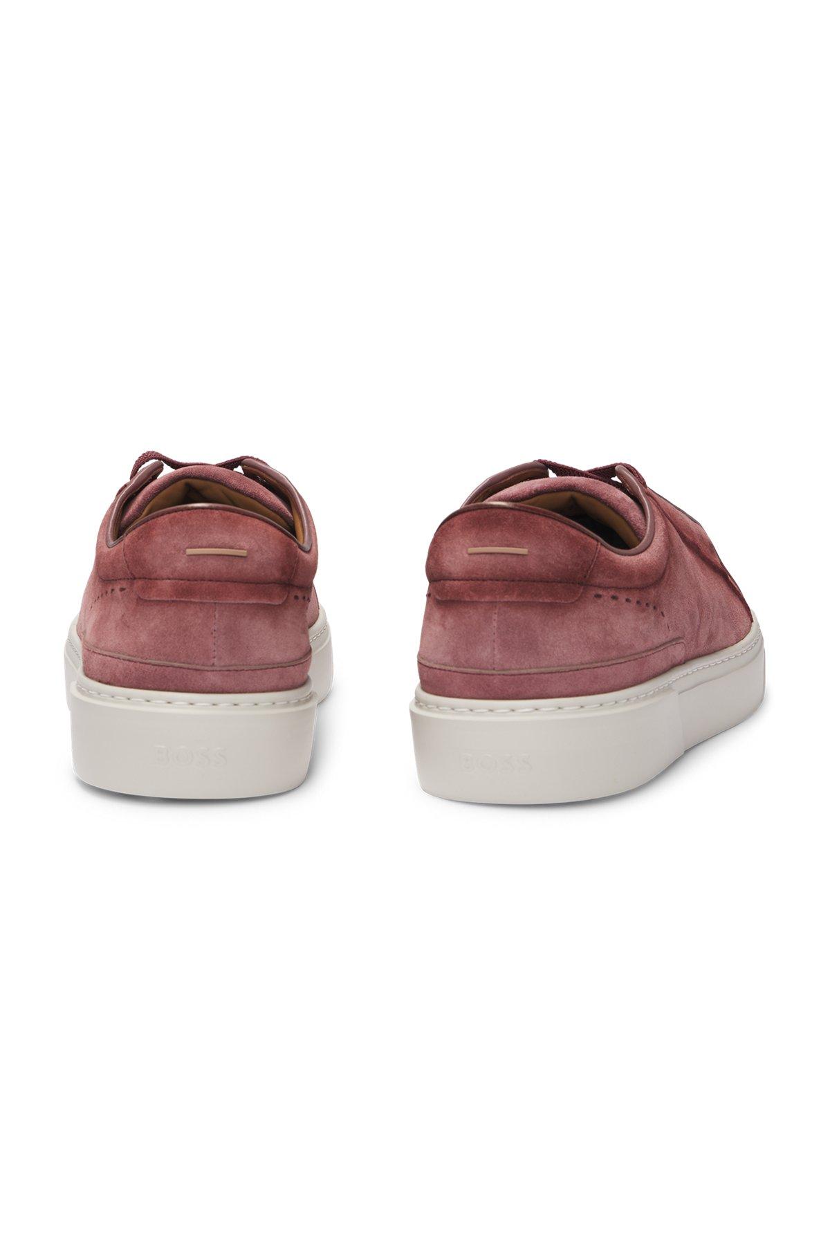BOSS - Gary low-top trainers in suede - light pink Product Image