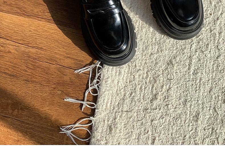 Platform Chunky-Heel Penny Loafers Product Image