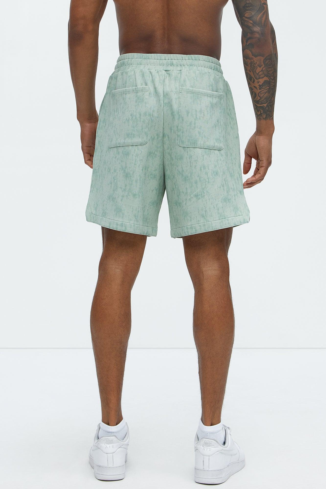 Kerwin Waffle Texture Shorts - Sage Product Image