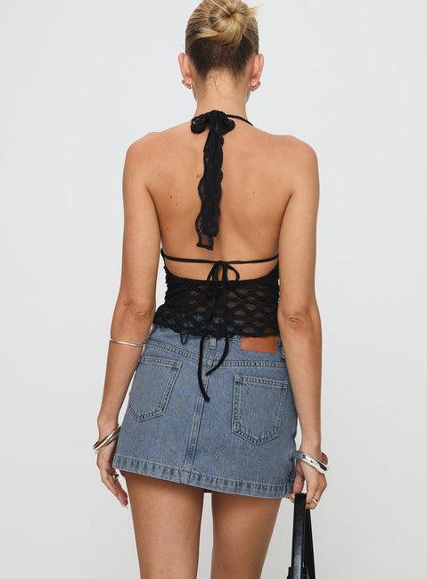 Denis Mini Denim Skirt Light Blue Product Image