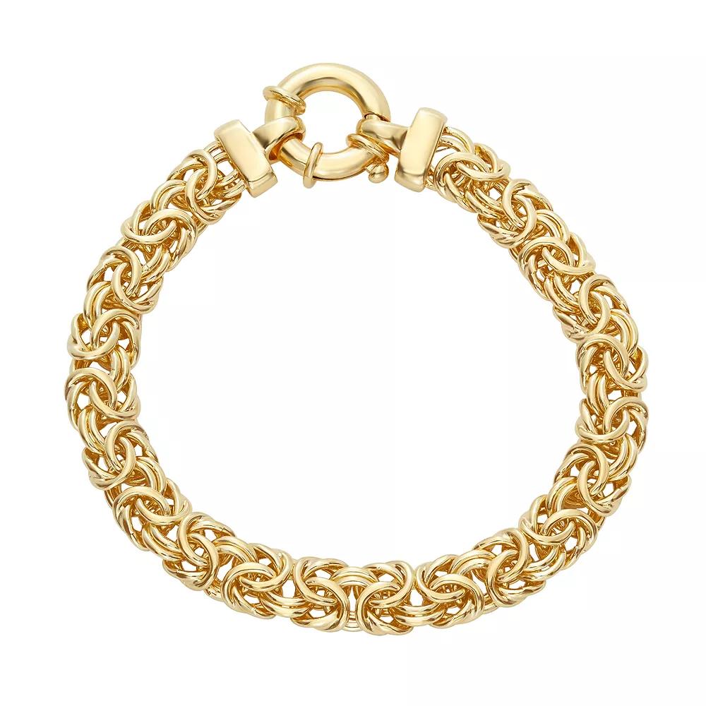 Jordan Blue Sterling Silver 7.5 in. Byzantine Chain Bracelet, Women's, Size: 7.5", 14k Gold Plate Product Image