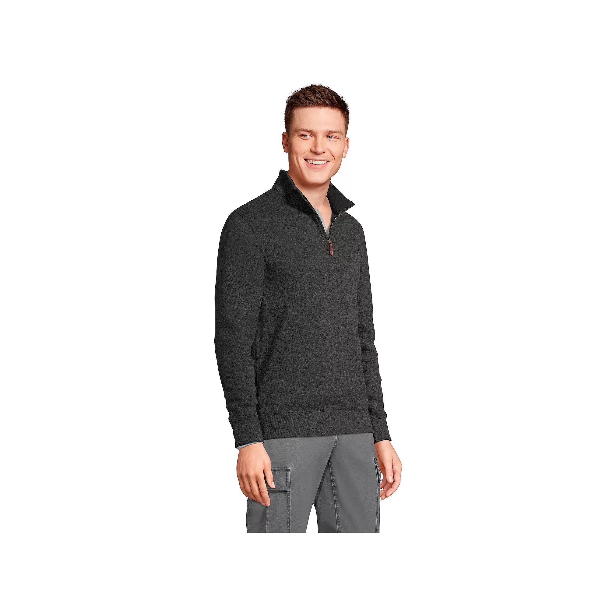 Men's Lands' End Bedford Regular-Fit Ribbed Quarter-Zip Pullover Sweater,  Product Image
