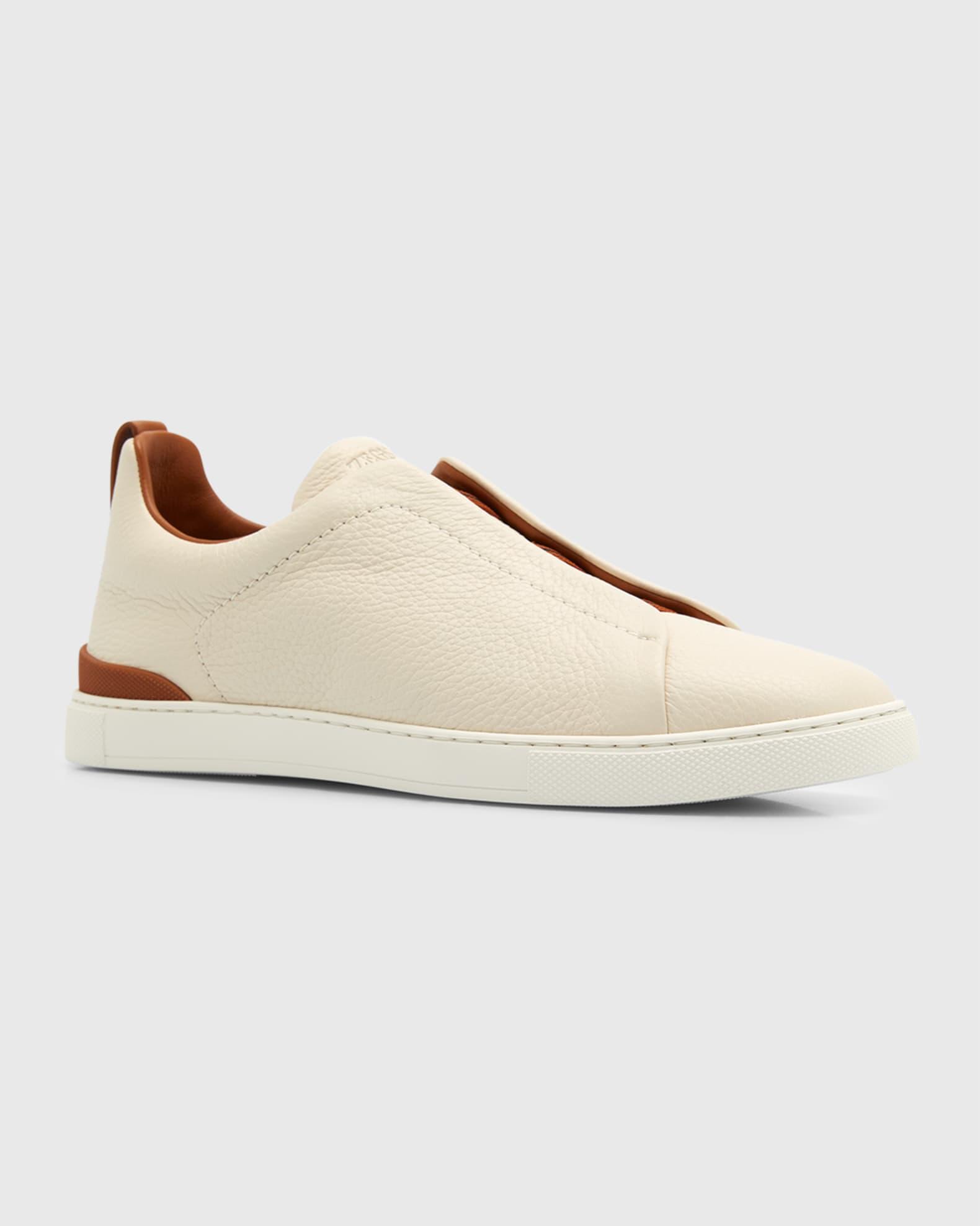 Men's Triple Stitch Deerskin Leather Sneakers Product Image