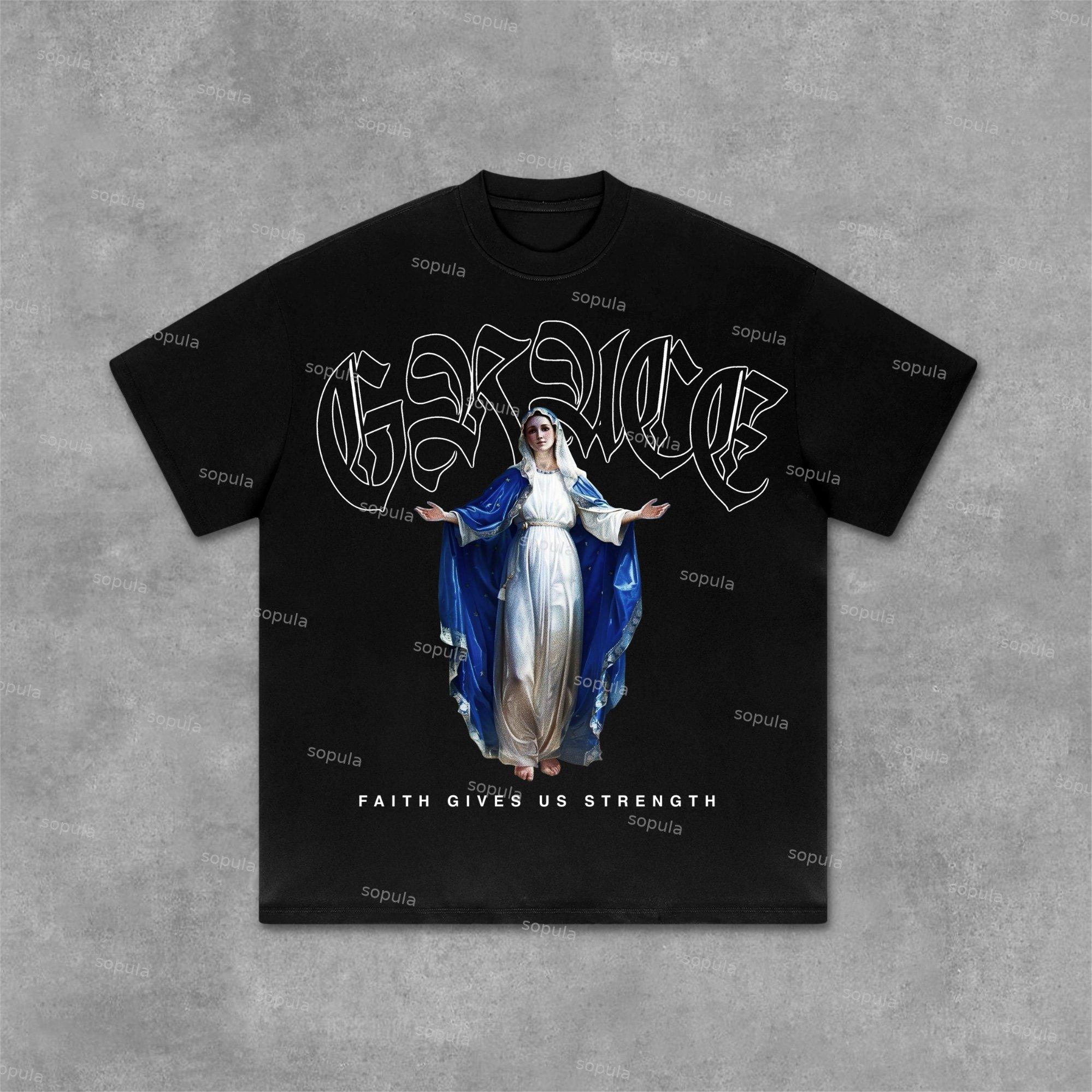 Sopula Sister Grace Faith Gothic Alphabet Graphic T-Shirt Product Image