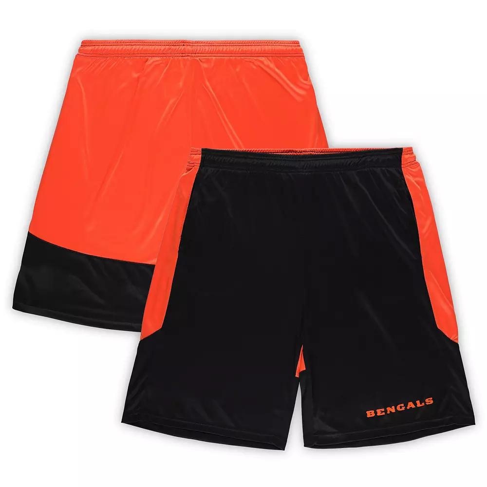 Men's Fanatics Black/Orange Cincinnati Bengals Big & Tall Synthetic Launch Shorts, Size: 3XLT Product Image