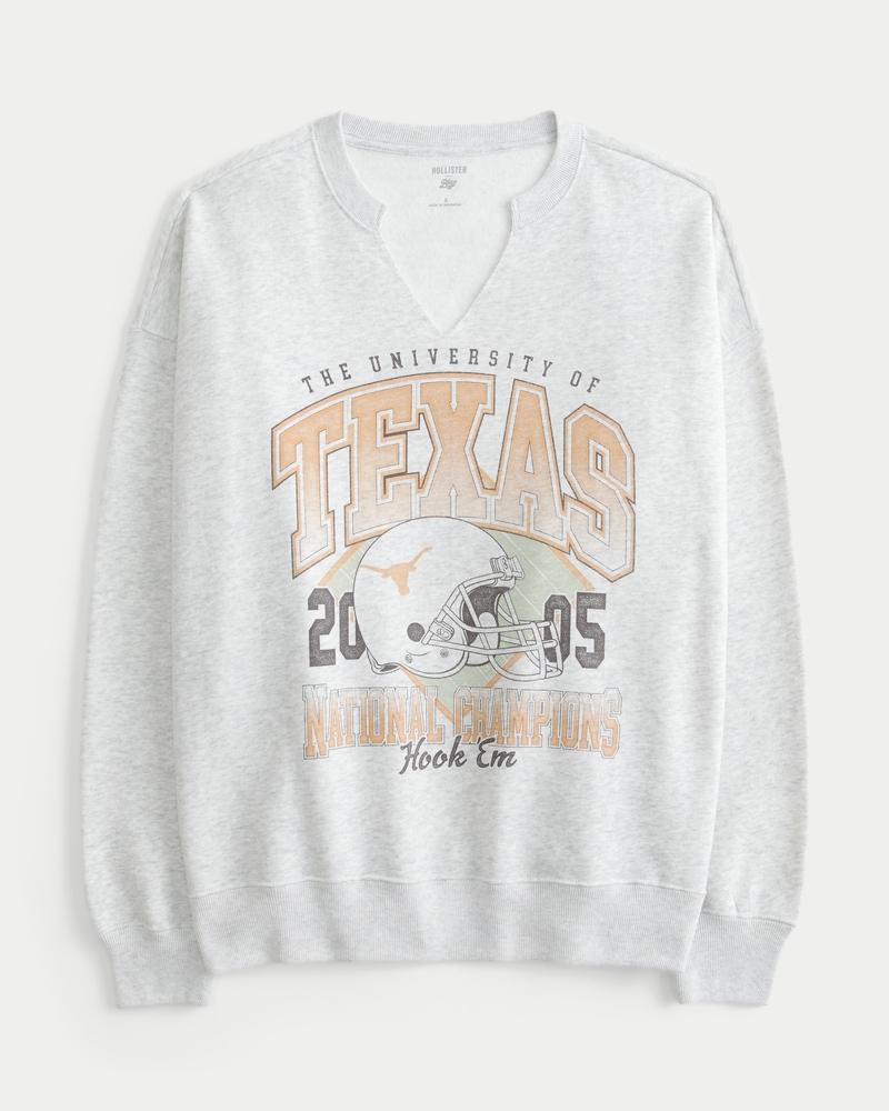 Oversized Texas A&M University Notch-Neck Sweatshirt Product Image