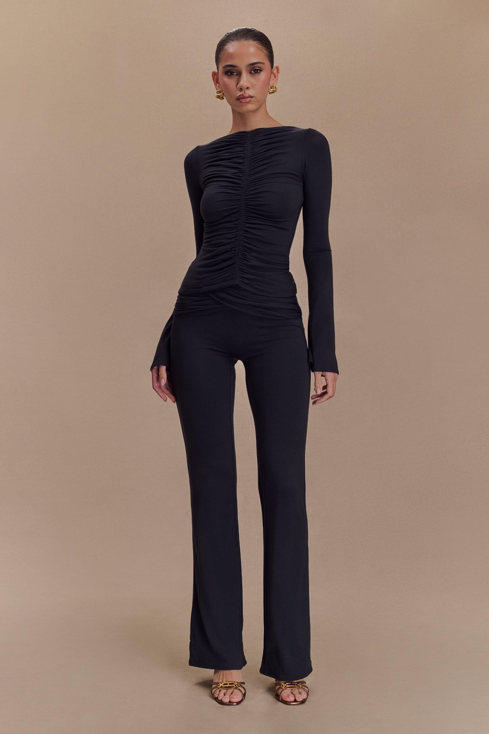 Preston Modal Straight Leg Pants - Black Product Image