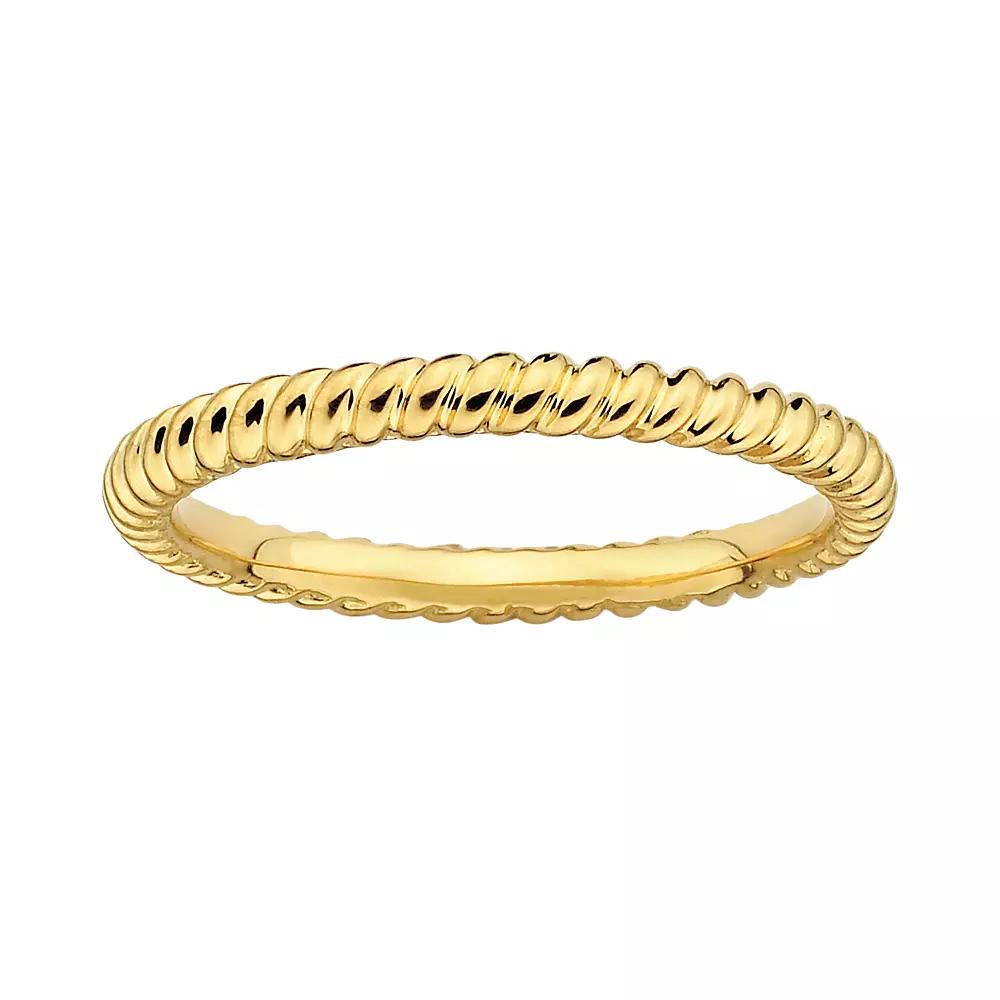Stacks & Stones 18k Gold Over Silver Twist Stack Ring, Women's, Size: 10 Product Image