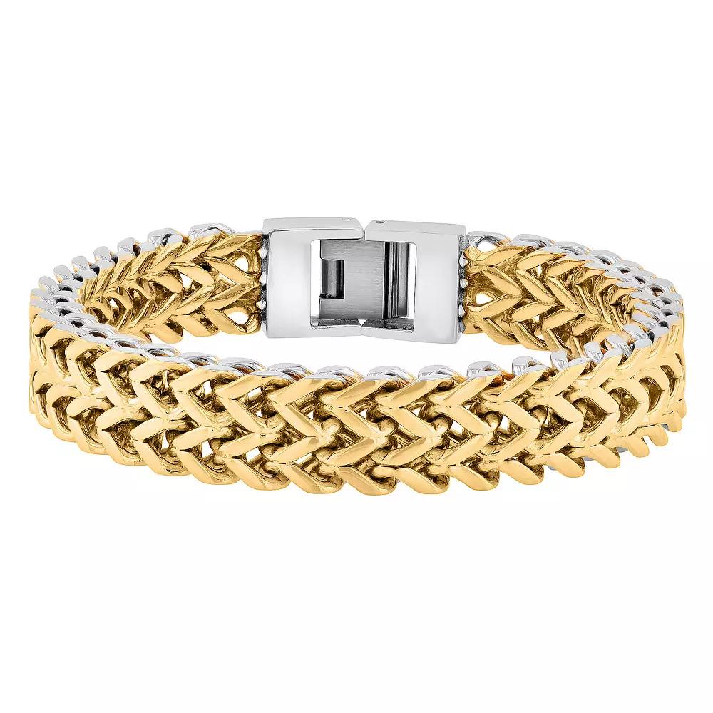 Men's Jewelry Nation Stainless Steel Double Row Franco Chain Bracelet,  Product Image