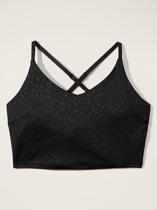 Elation V-Neck Embossed Longline Sports Bra A-C Product Image
