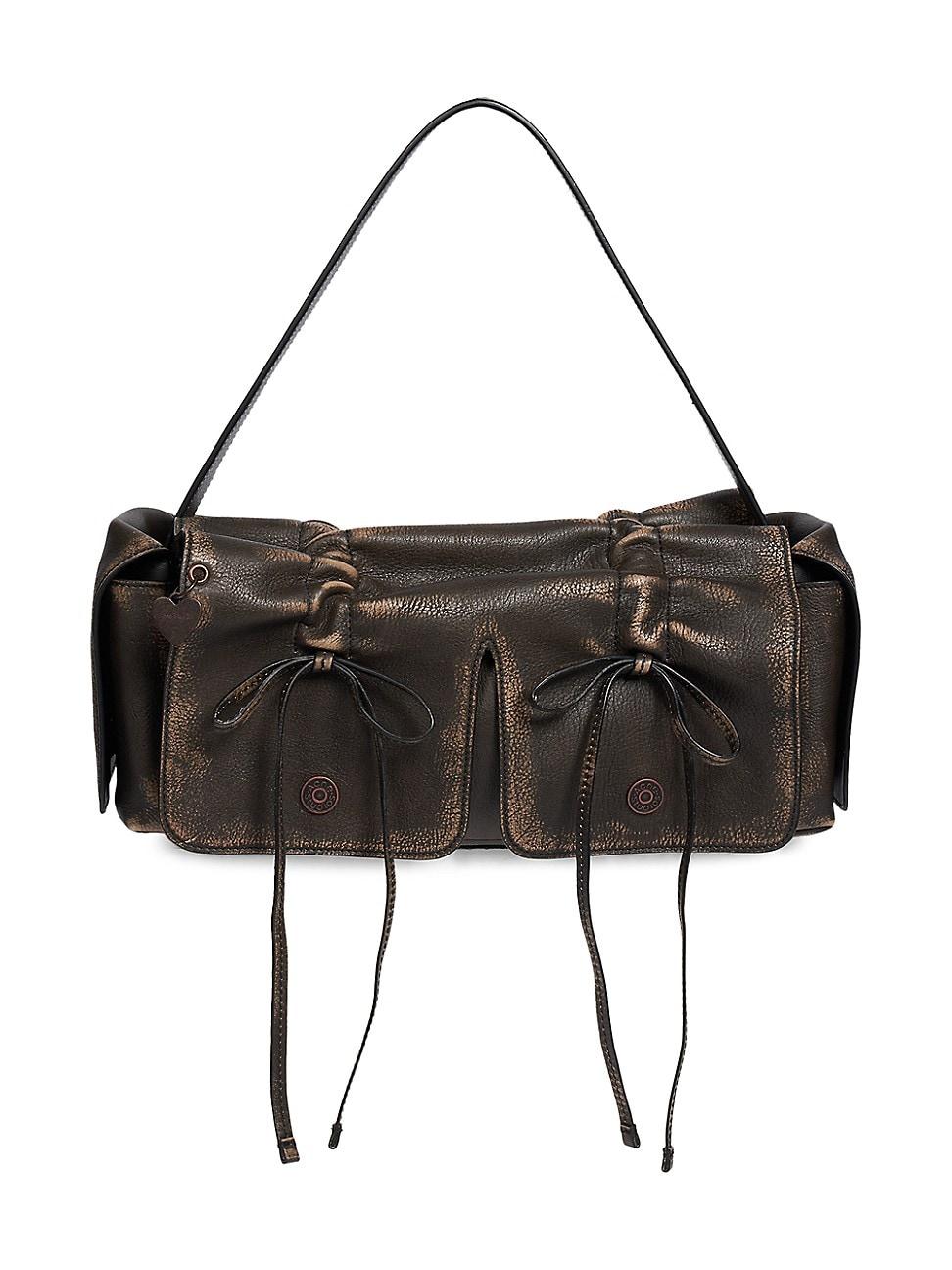 Womens Multipocket Leather Shoulder Bag Product Image