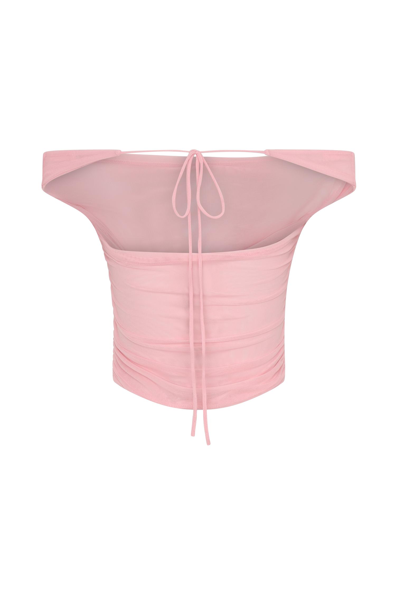 Brooklyn Mesh Crop Top - Candy Pink Product Image