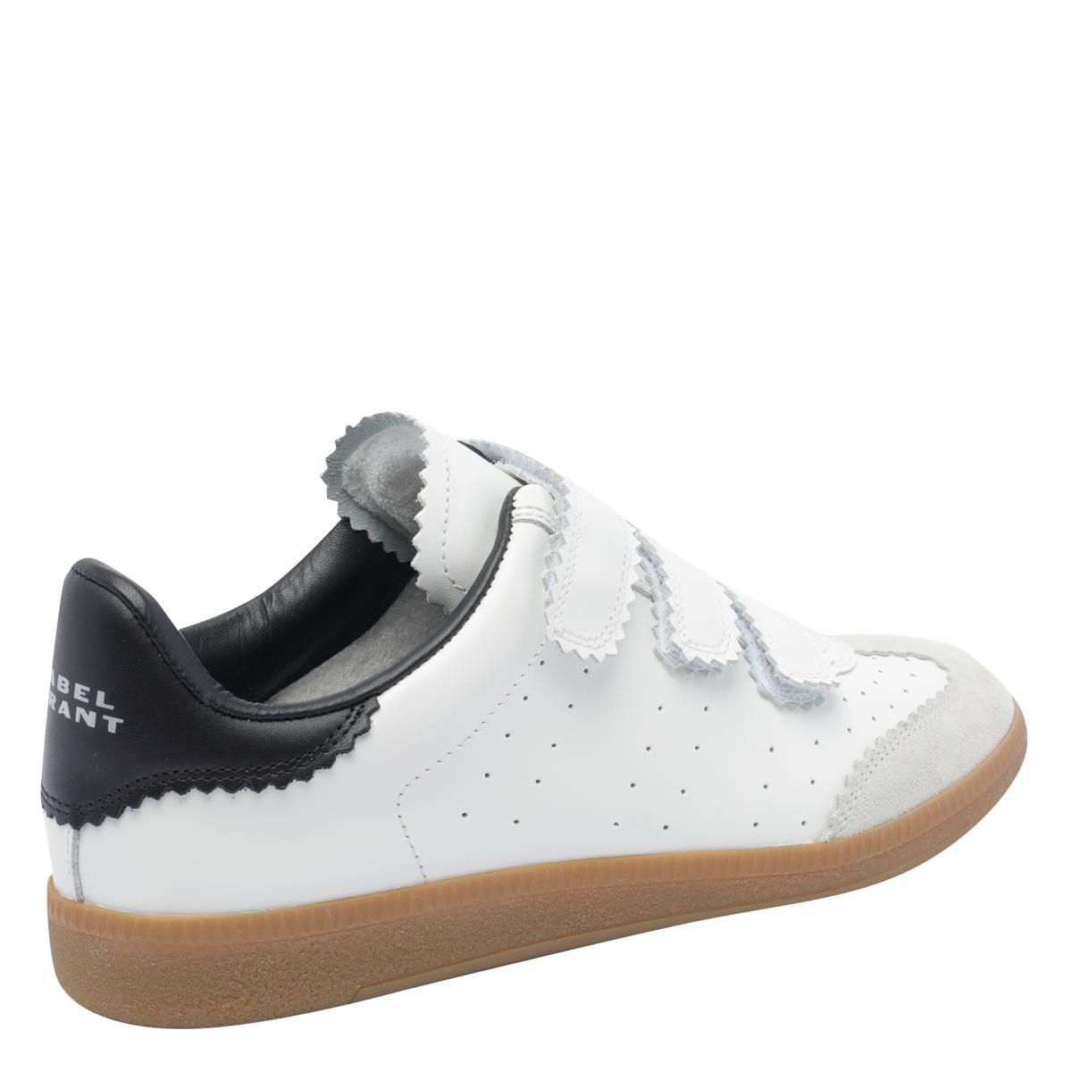 ISABEL MARANT Beth Suede-trimmed Leather Sneakers In White Product Image
