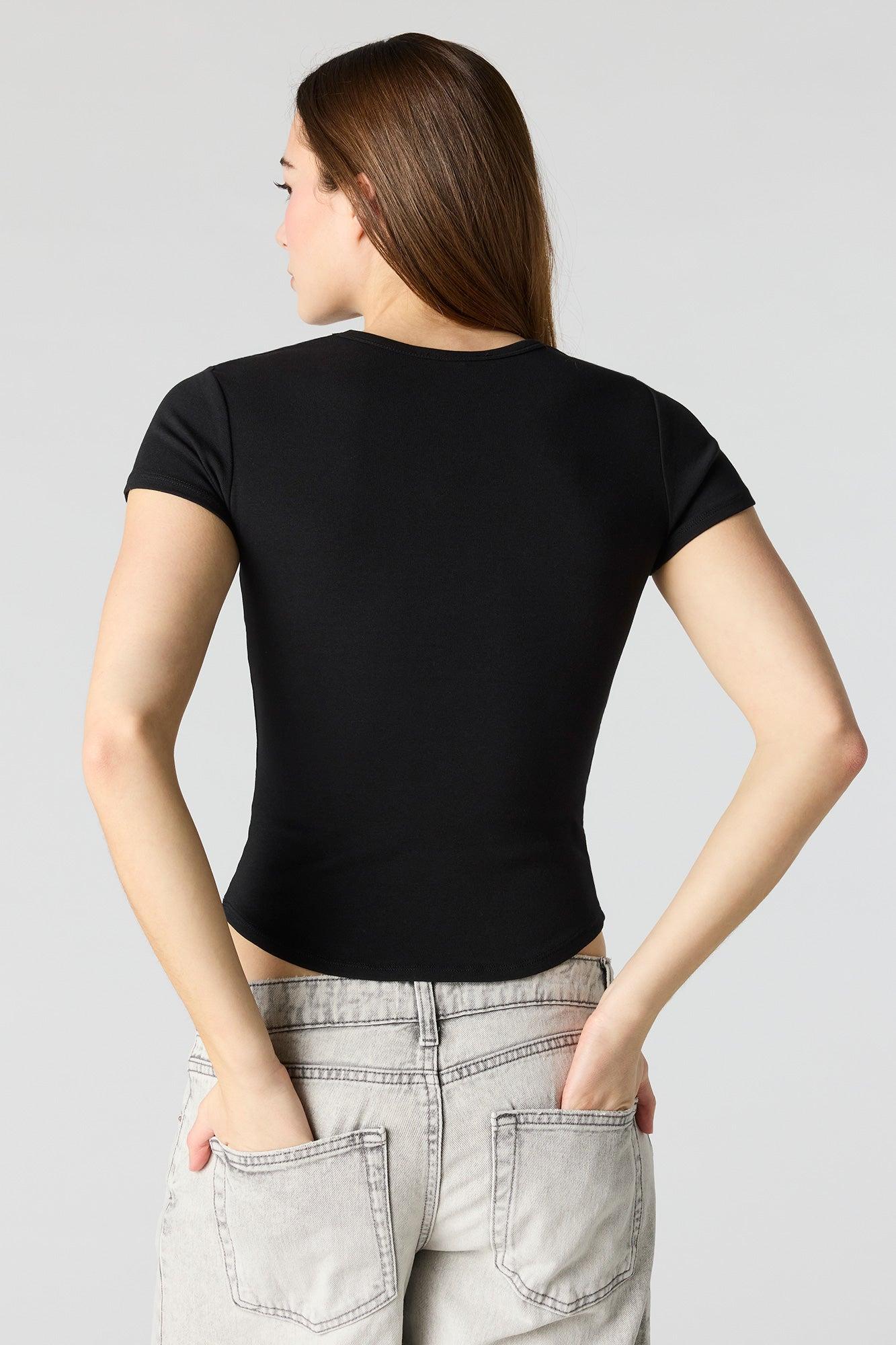 Curved Hem T-Shirt Female Product Image