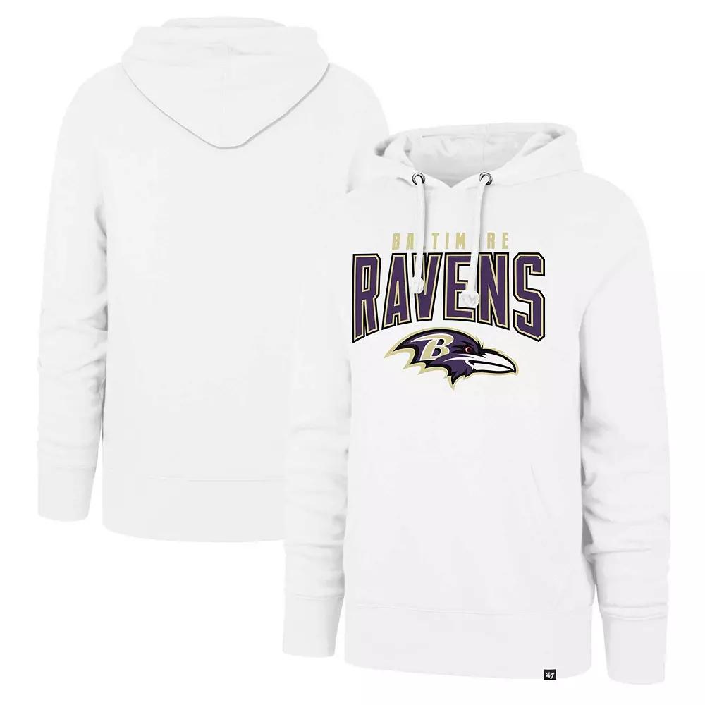 Men's '47 White Baltimore Ravens Elements Arch Headline Pullover Hoodie,  Product Image