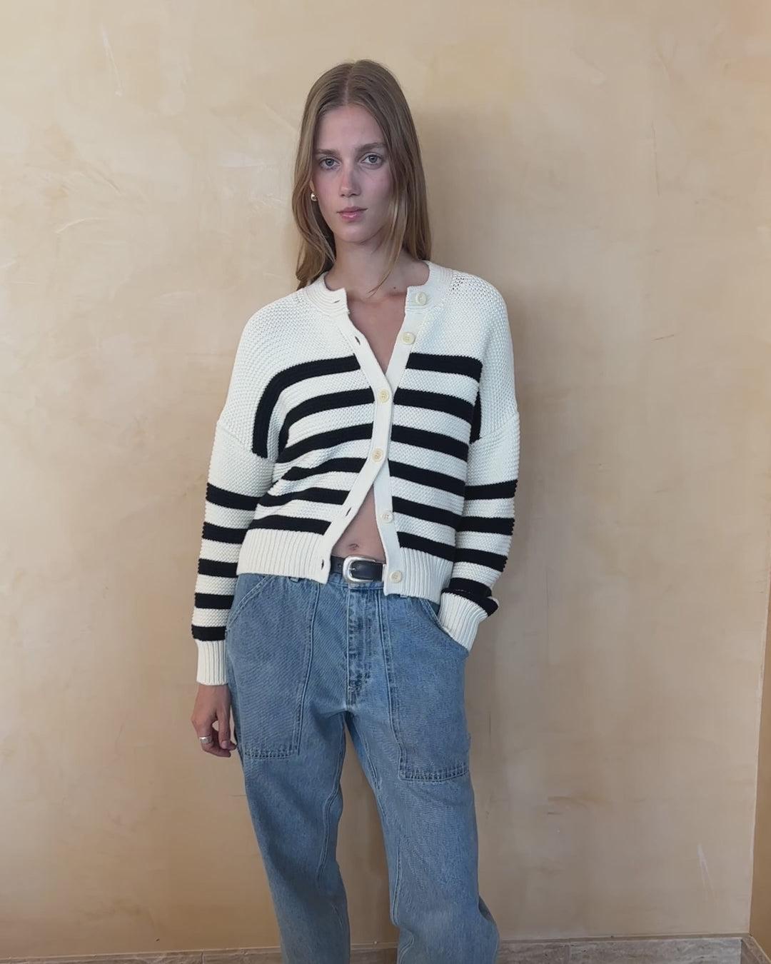 Nico Striped Cardigan in Cotton Product Image