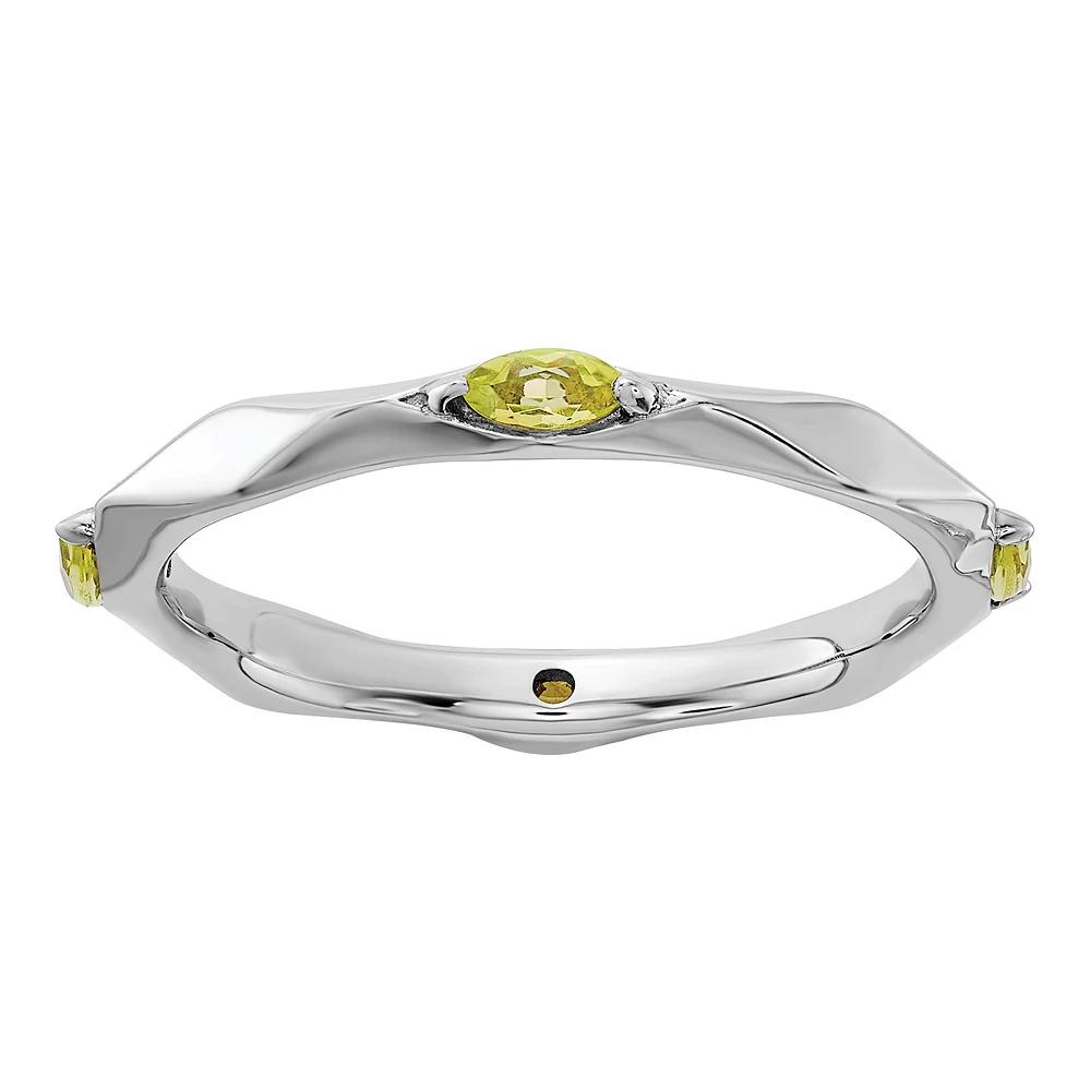 Stacks & Stones Sterling Silver Gemstone Stackable Ring, Women's, Size: 8, Peridot Product Image