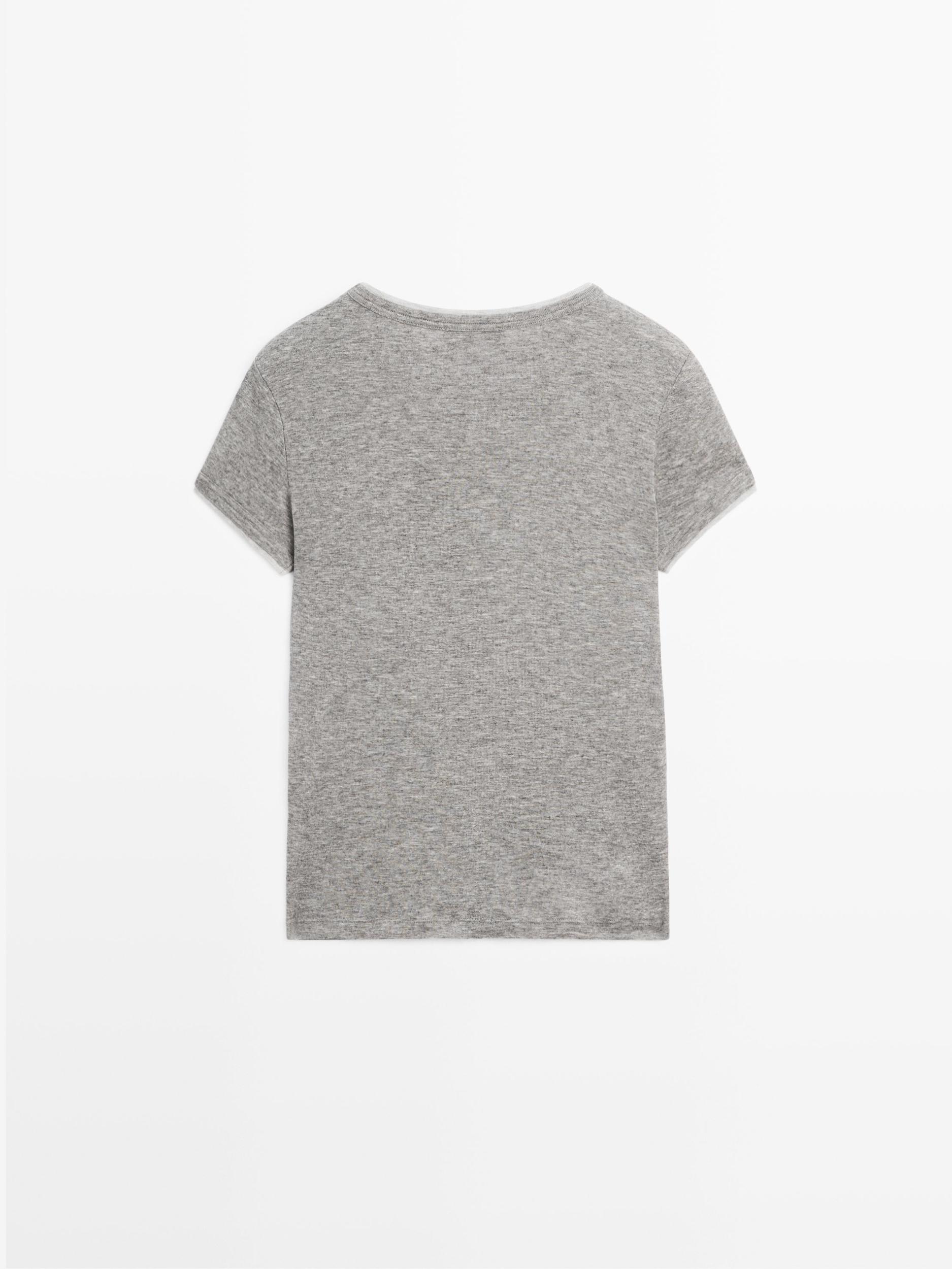 Short sleeve T-shirt with double trim Product Image