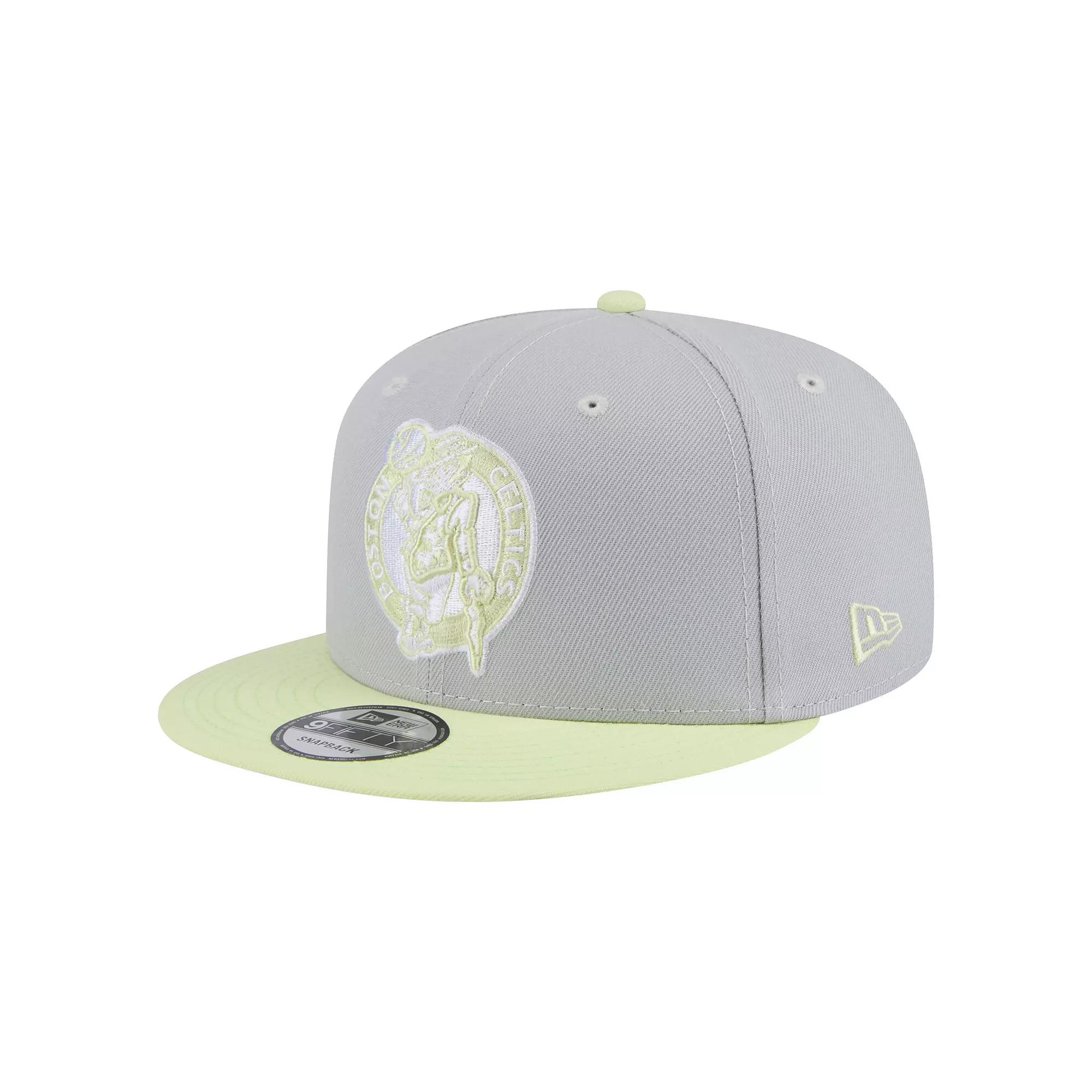 Men's New Era Gray/Light Green Boston Celtics Color Pack Two-Tone 9FIFTY Snapback Hat, Grey Product Image