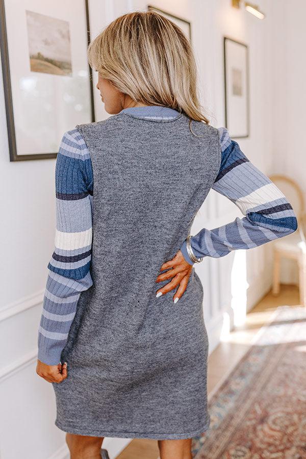 Stylist's Pick Knit Mini Dress in Grey Product Image