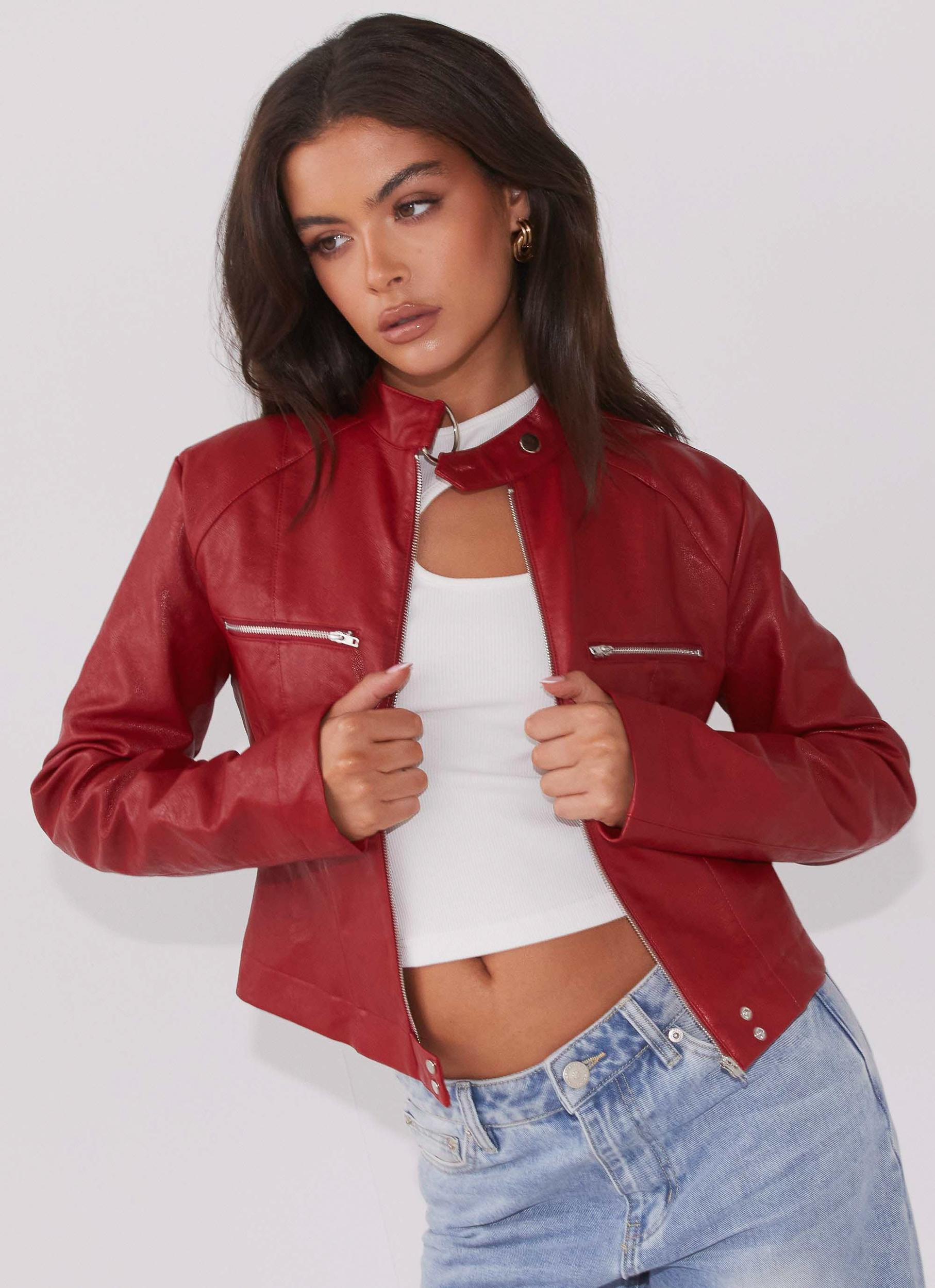 Hot Flame Fitted Jacket - Rouge Red Product Image