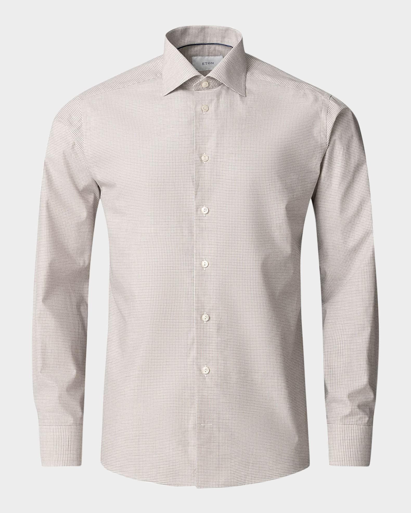 Men's Signature Twill Micro-Check Slim-Fit Dress Shirt Product Image