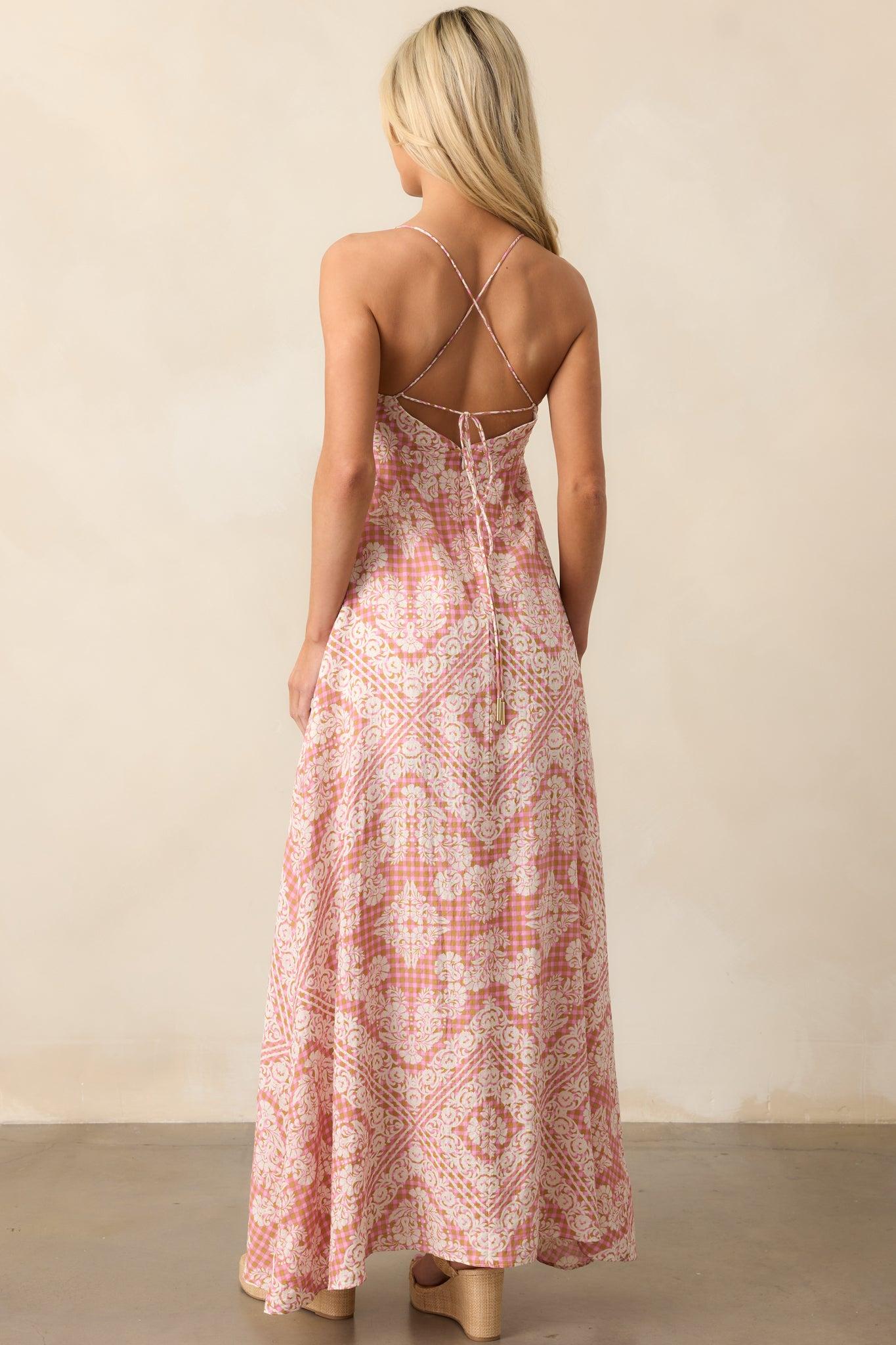 Hibiscus Hideaway Rose Pink Floral Maxi Dress Product Image