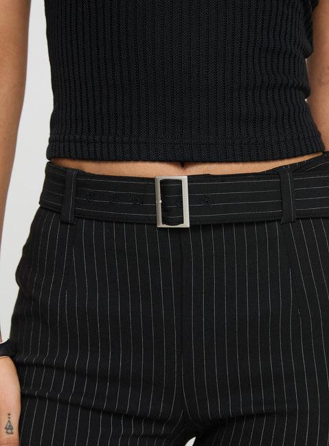 Pagano Pinstripe Flare Pants Black Product Image