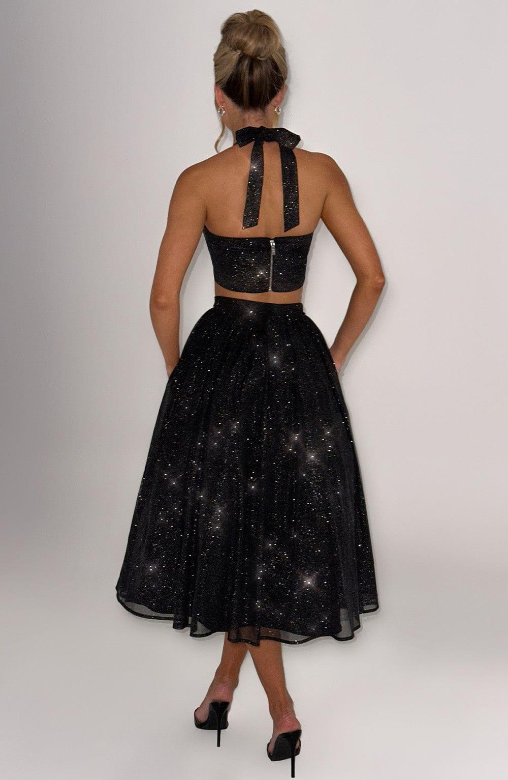 Alani Crop Top - Black Sparkle Product Image