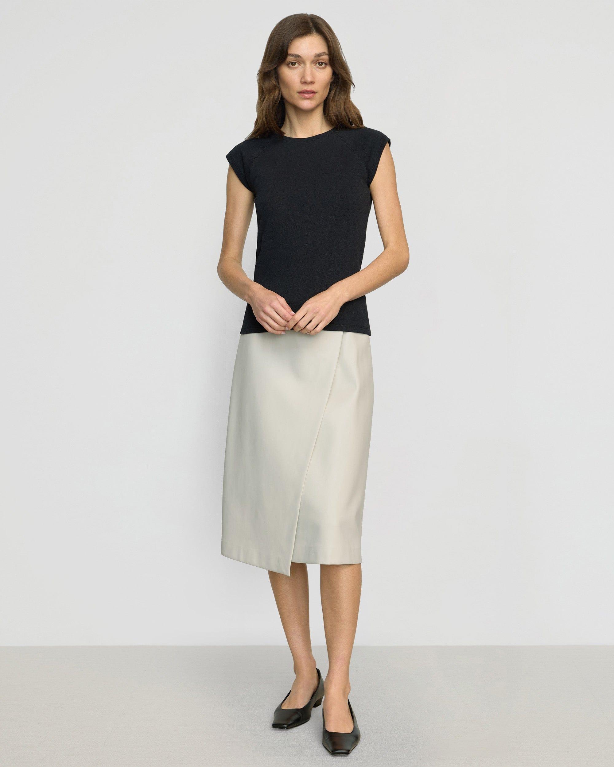 Alba Asymmetric Vegan Leather Skirt Product Image