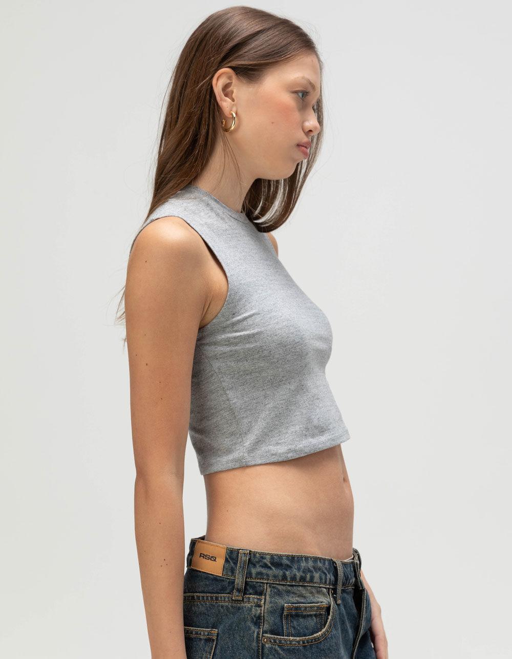 TILLYS Womens Muscle Tank Top - HEATHER GRAY Product Image