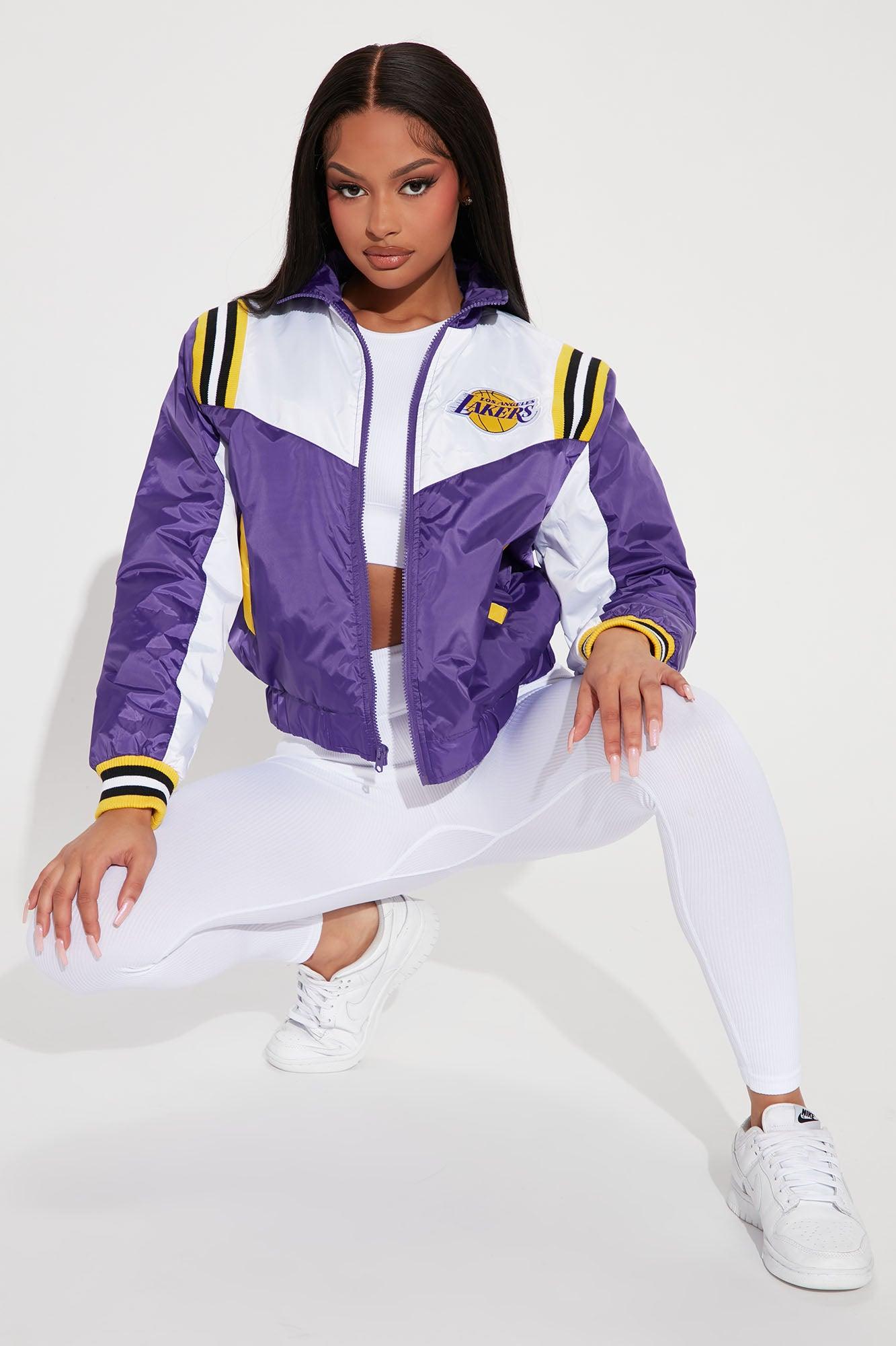 Lakers Overtime Puffer Jacket - Purple Female Product Image