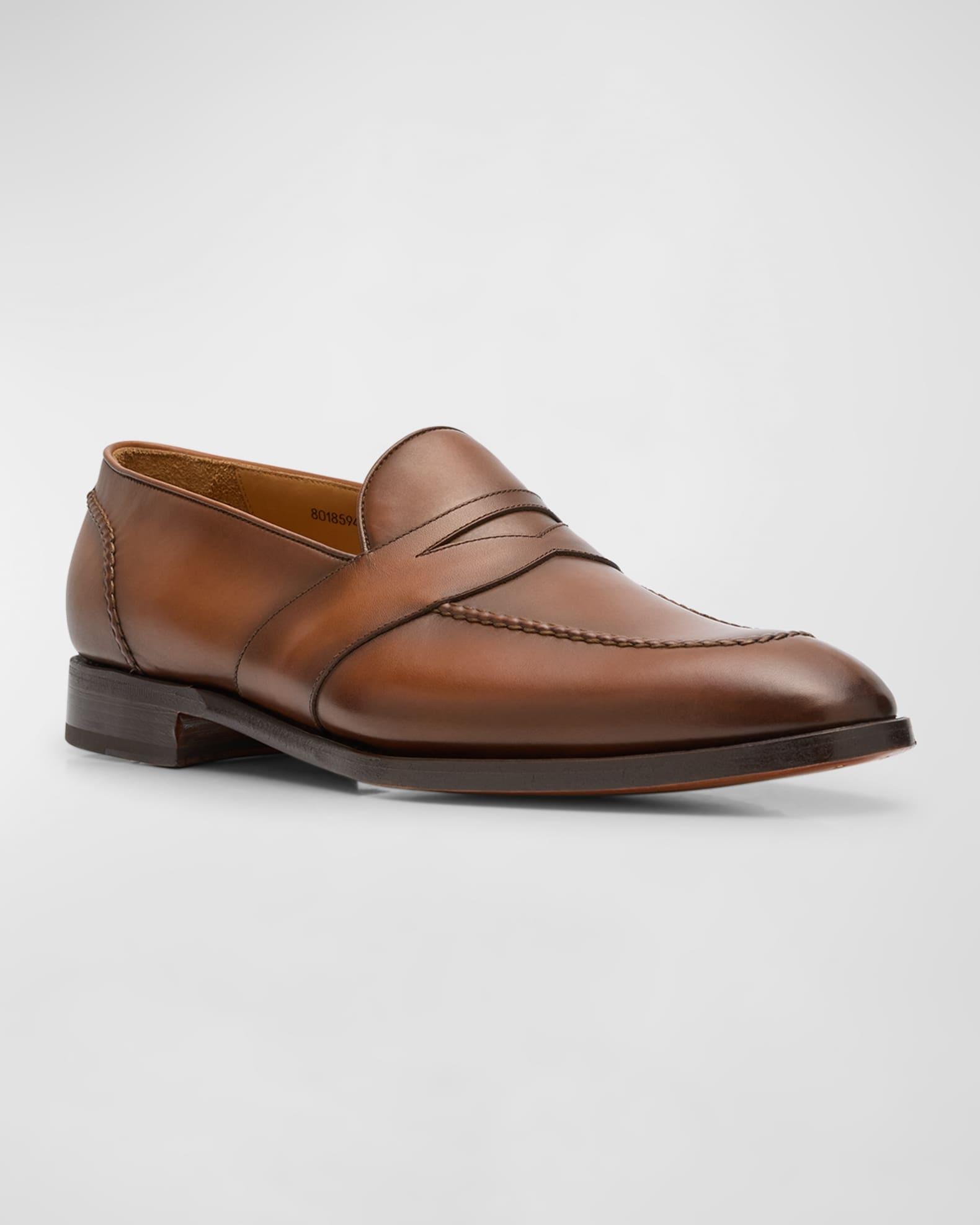 Men's Canada Gancini Leather Penny Loafers Product Image
