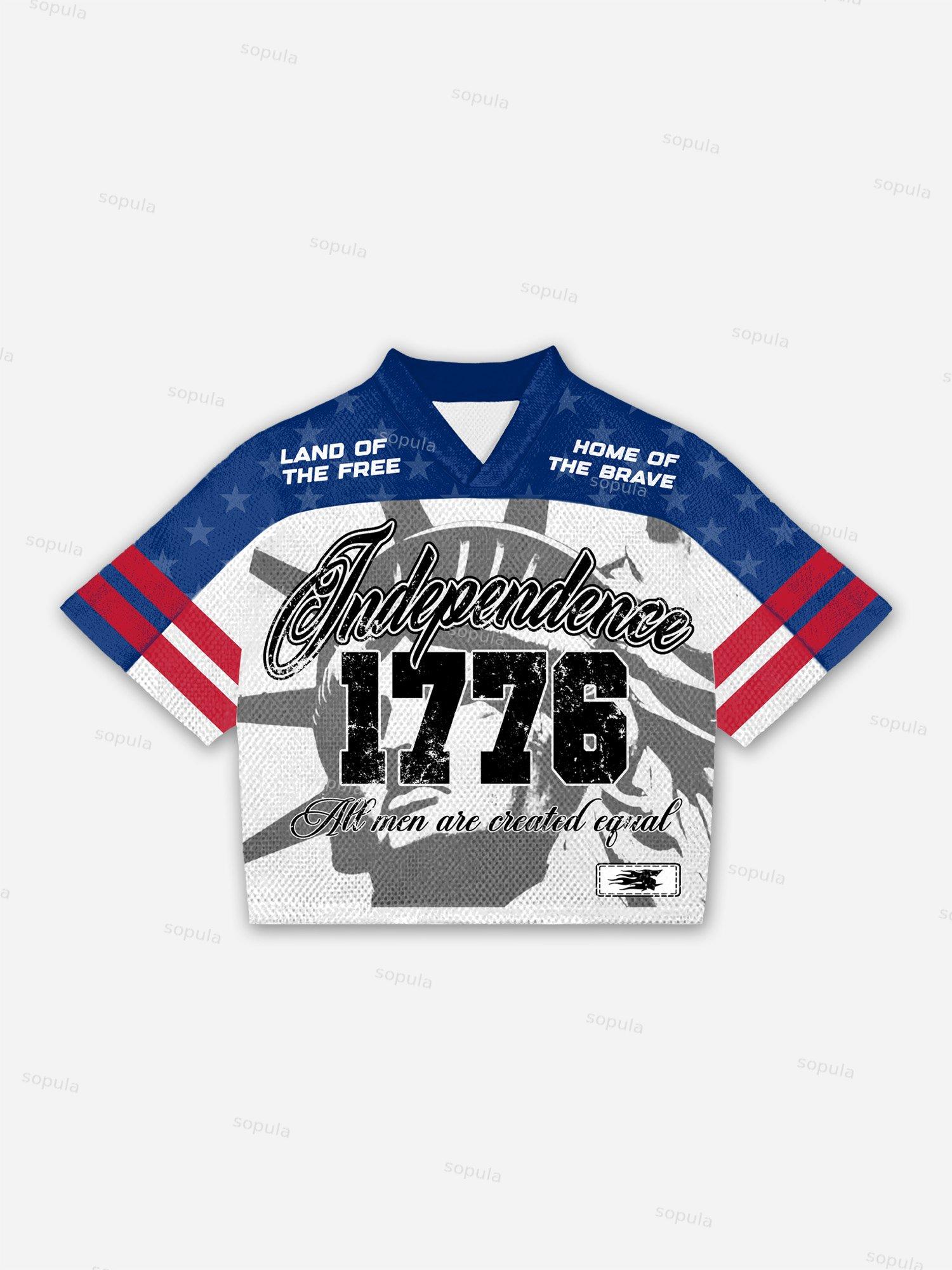 Independence Day Vintage Football Jersey Graphic T-shirt Product Image