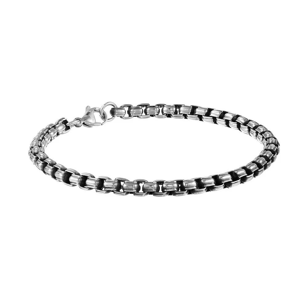 Men's LYNX Stainless Steel Box Chain Bracelet, Size: 9" Product Image