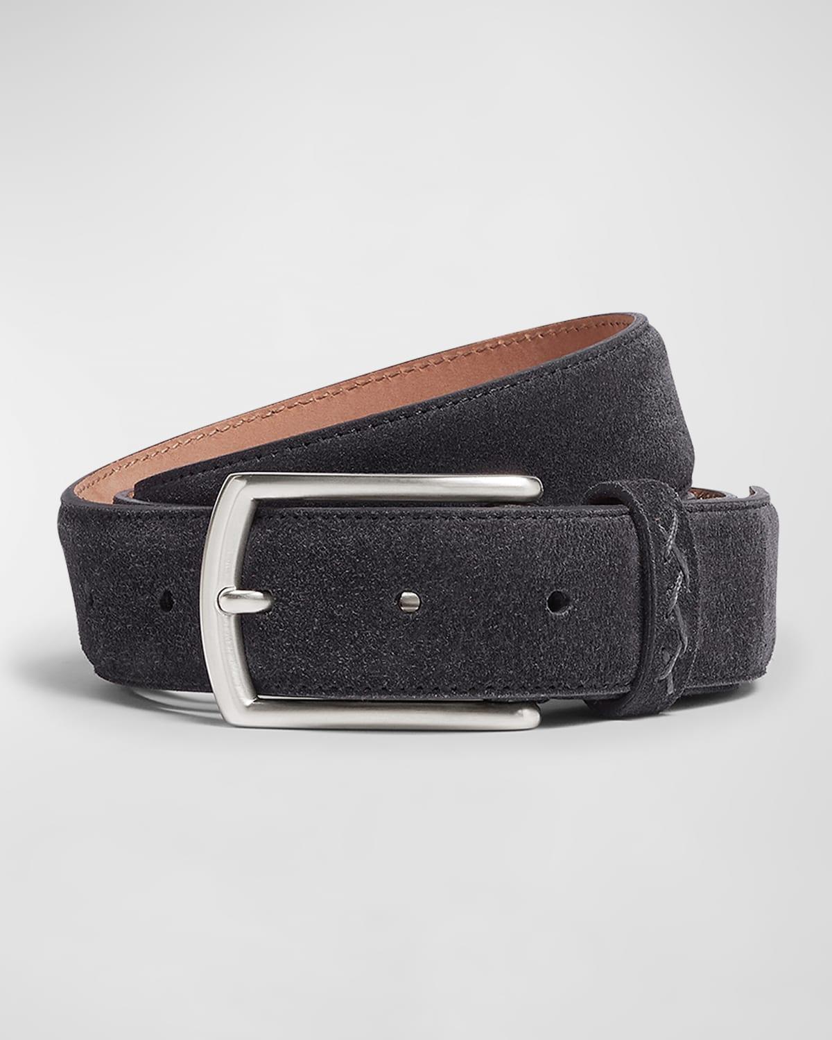 Zegna Z Lux Grey Melange Suede Belt Product Image