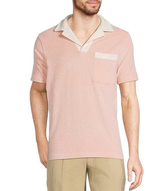 Murano Crocodile World Collection Slim Fit Terry Popover Johnny Collar Knit Polo Shirt Product Image