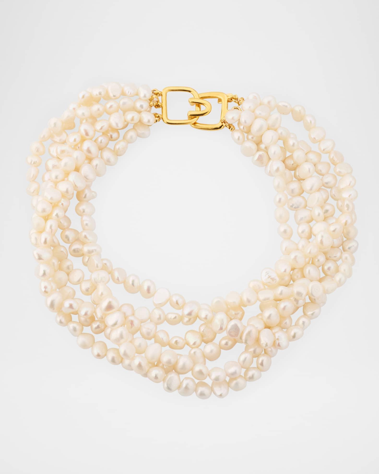 Six Row Pearly Strand Necklace Product Image