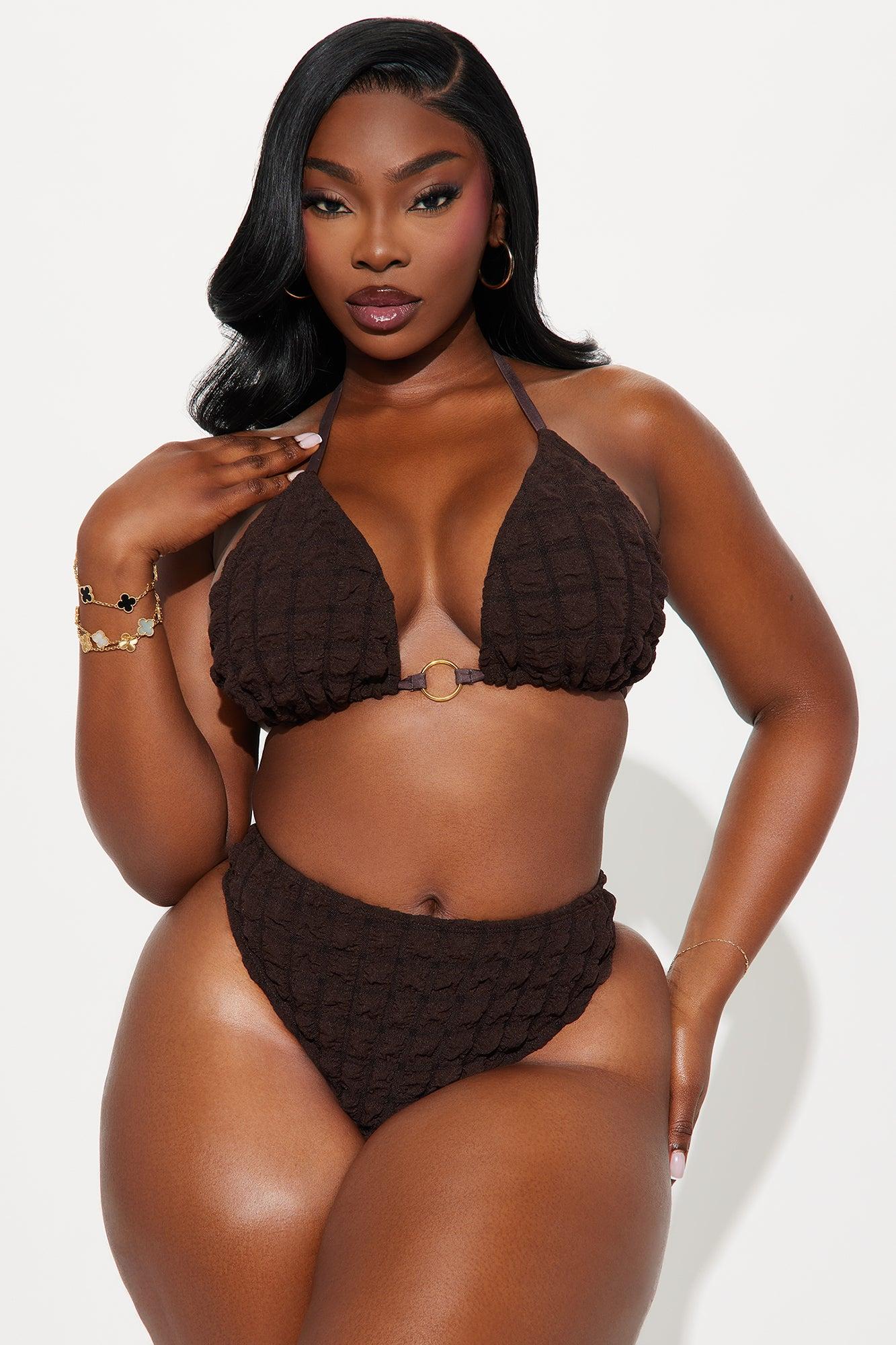 Serena Bubble 3 Piece Bikini Set - Chocolate Product Image