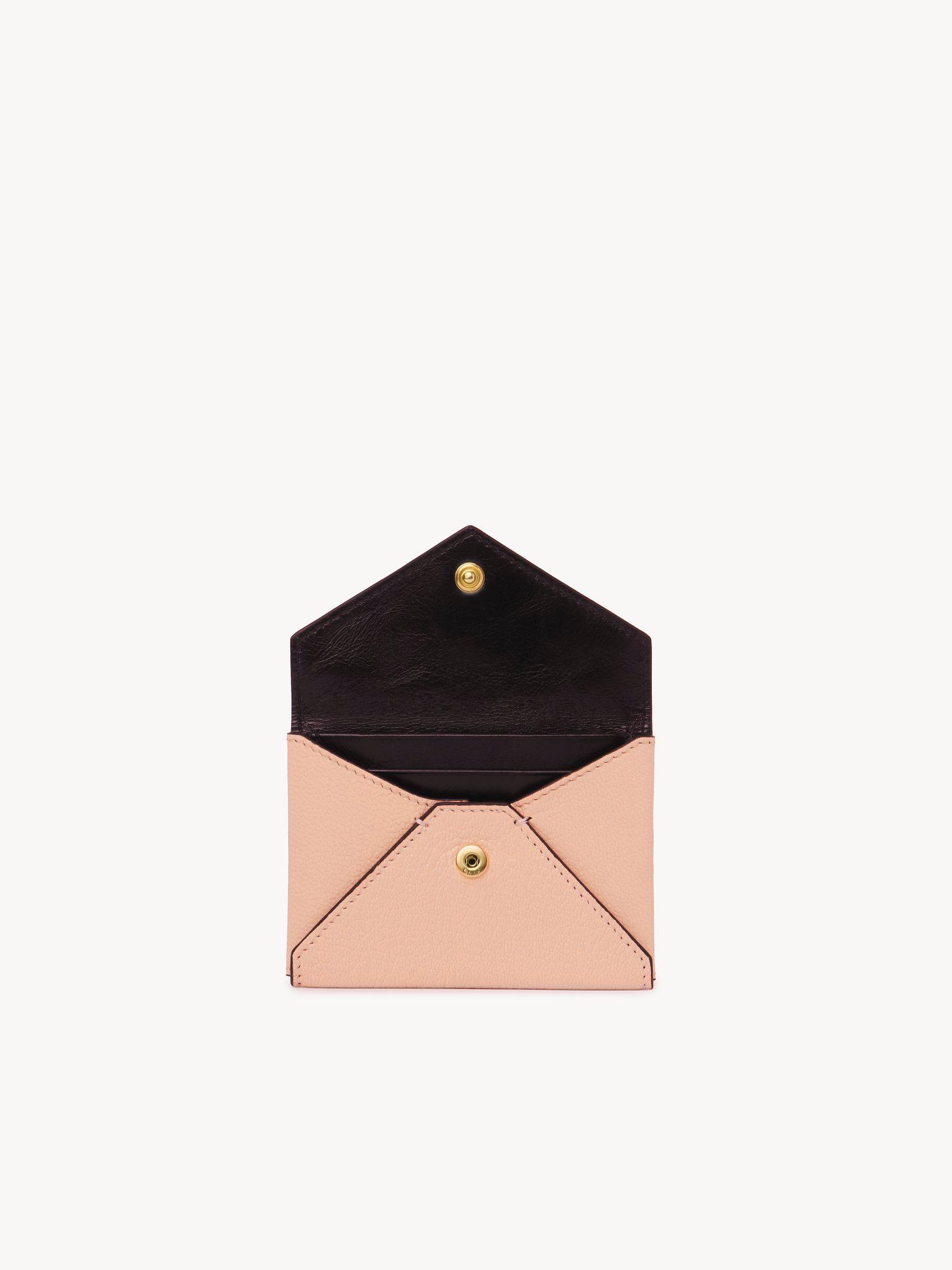 Envelope card holder in grained leather Product Image