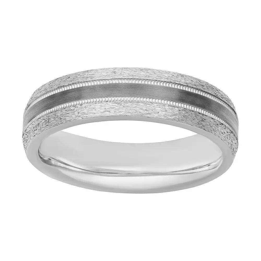 AXL Sterling Silver & Black Rhodium 6 mm Mens Band Two Tone Product Image