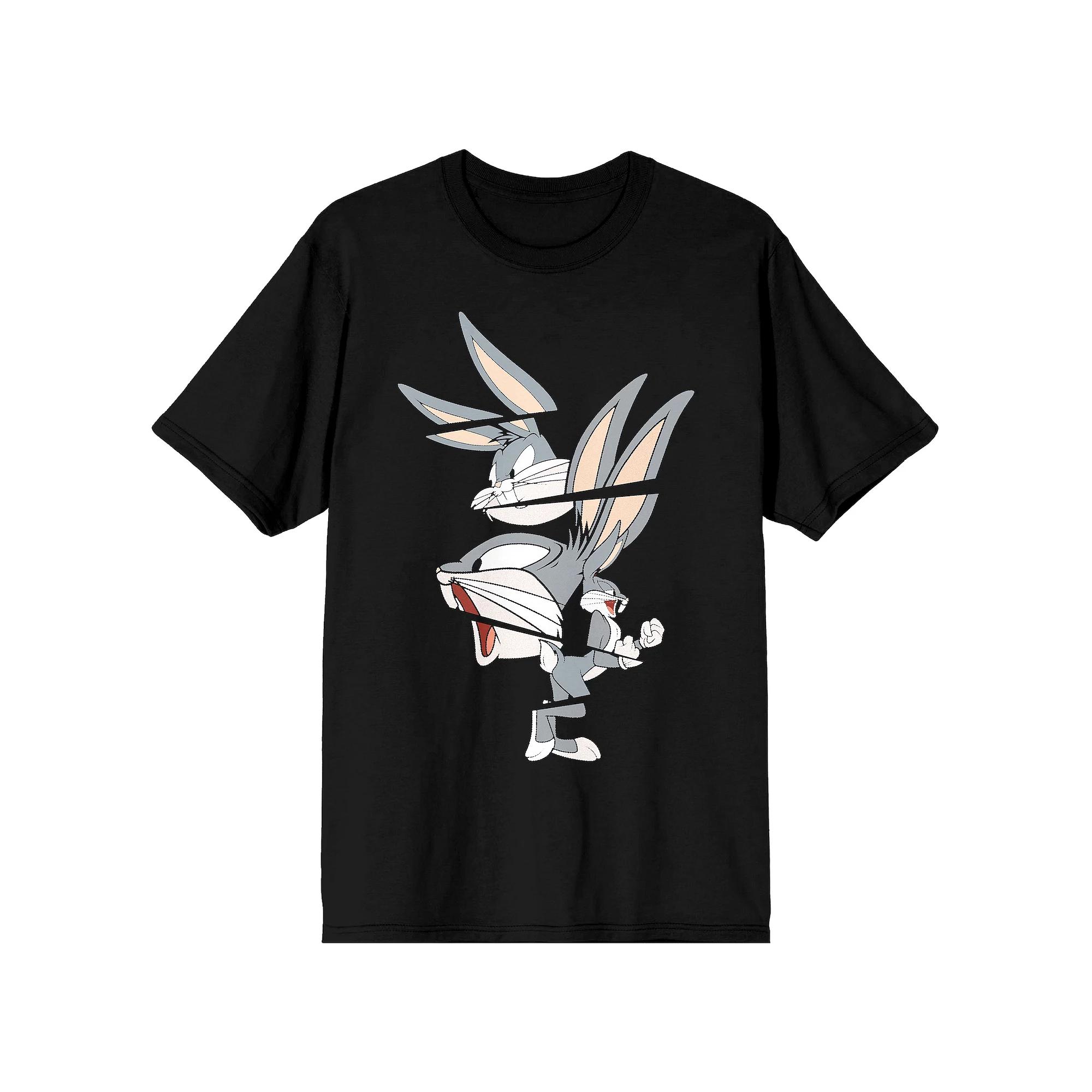 Men's Looney Tunes Bugs Split Tee, Size: Medium, Black Product Image