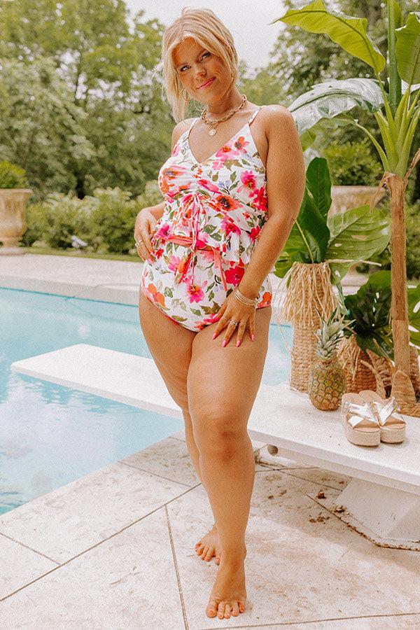 St. Thomas Treat High Waist Reversible Bikini Bottoms in Pink Curves Product Image