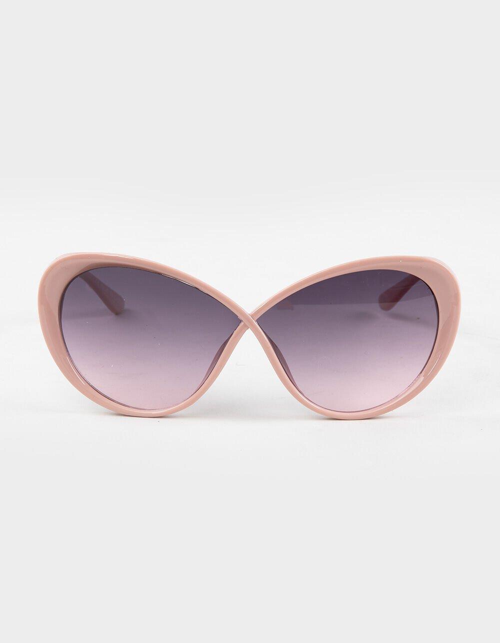 RSQ Oversized Criss Cross Cat Eye Sunglasses - BLUSH Product Image