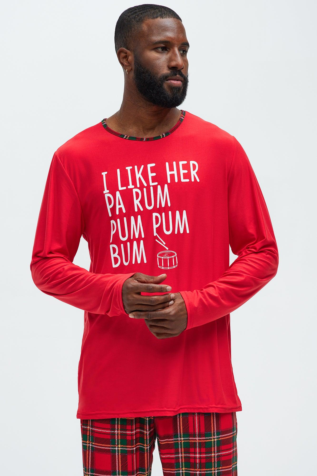 I Like Her Pa Rum Pum Holiday PJ Set - Red/combo Product Image