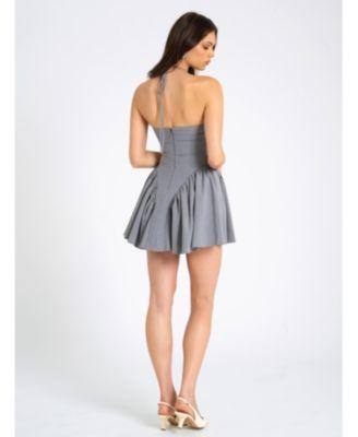 Melody Stripe Halter Drop Waist Mini Dress Product Image