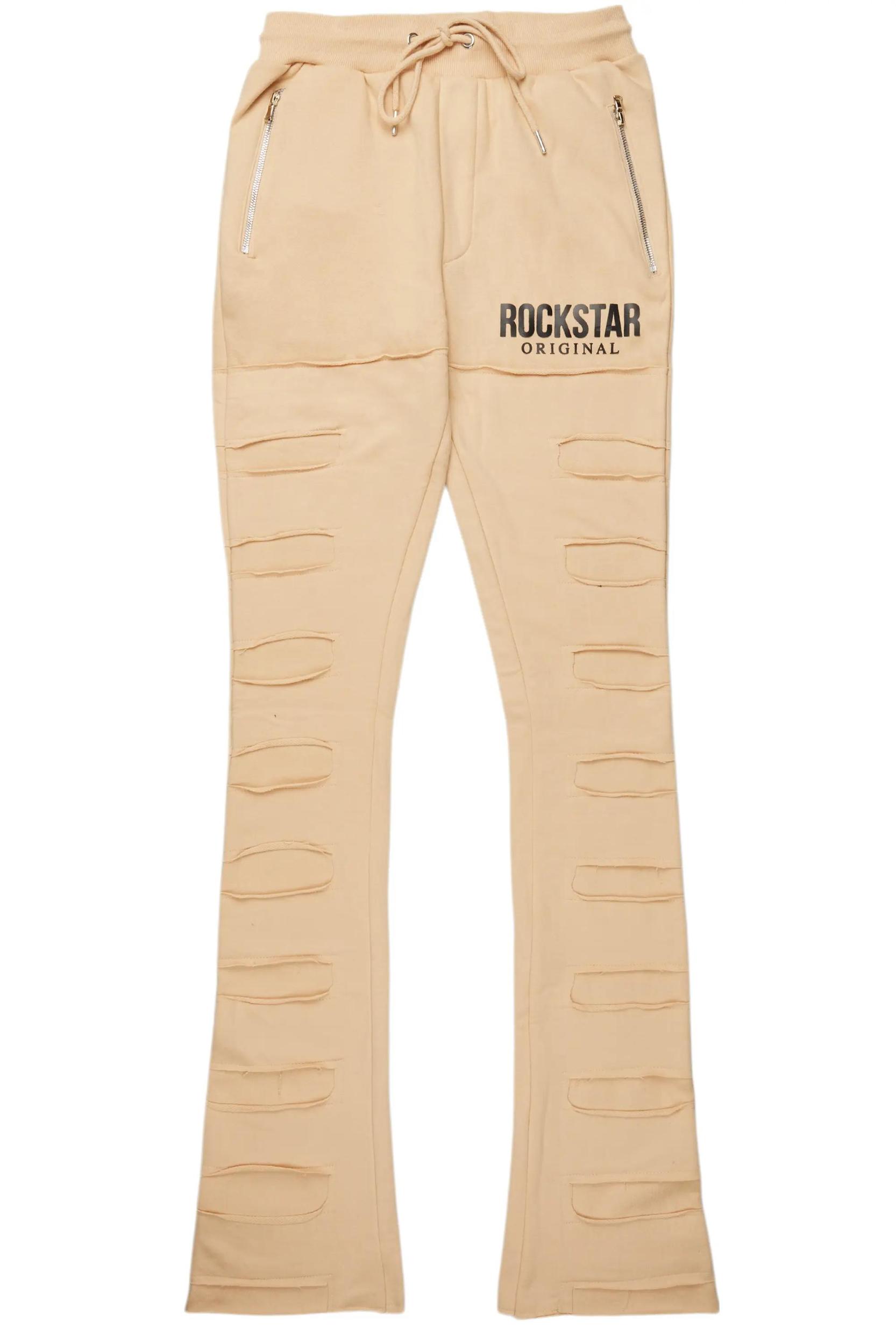 Emilio Beige Stacked Flare Track Pant Male Product Image