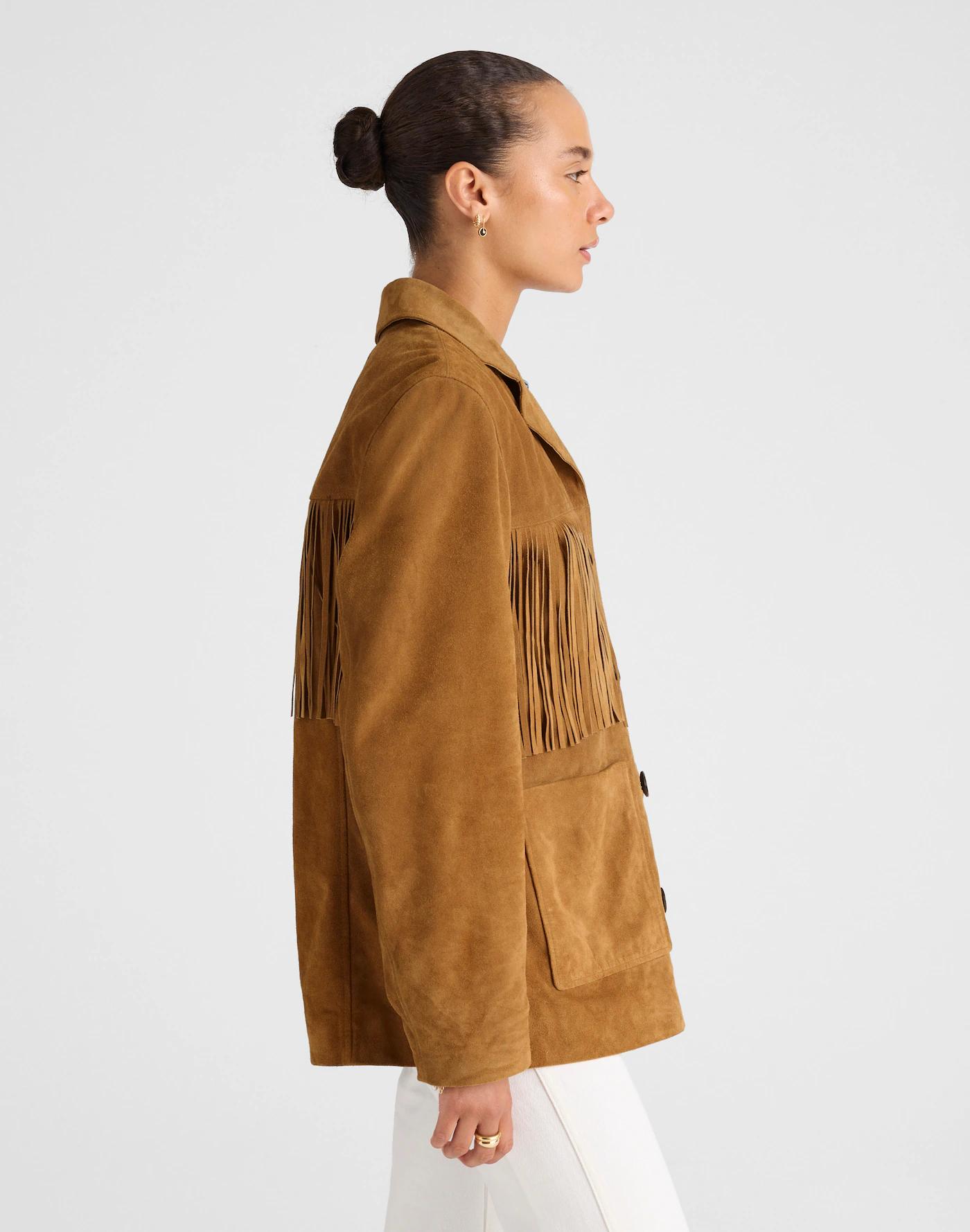 Fringe Shirt-Jacket in Suede Product Image