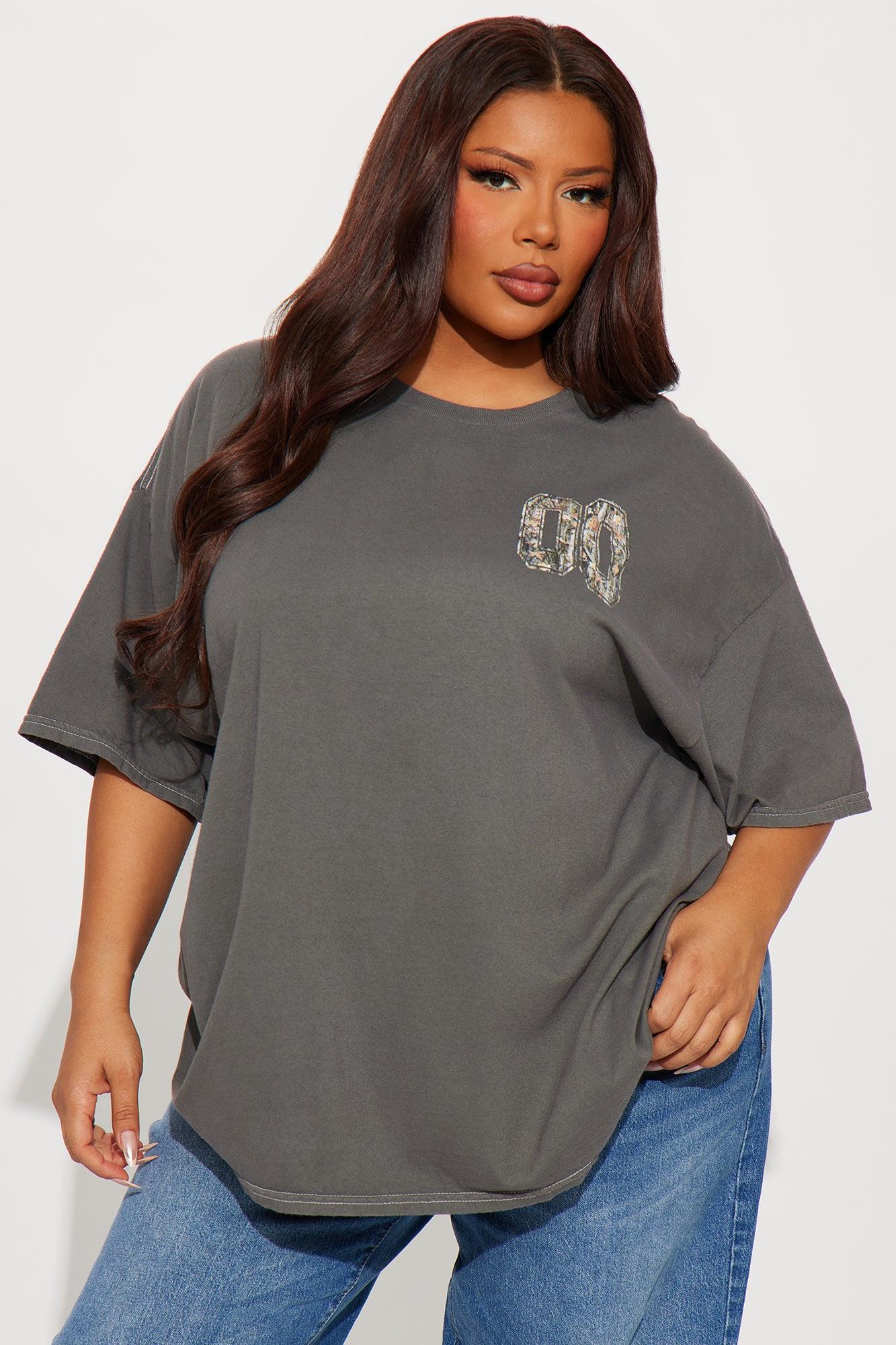 Lexi Camo Washed Oversized Tee - Charcoal Product Image