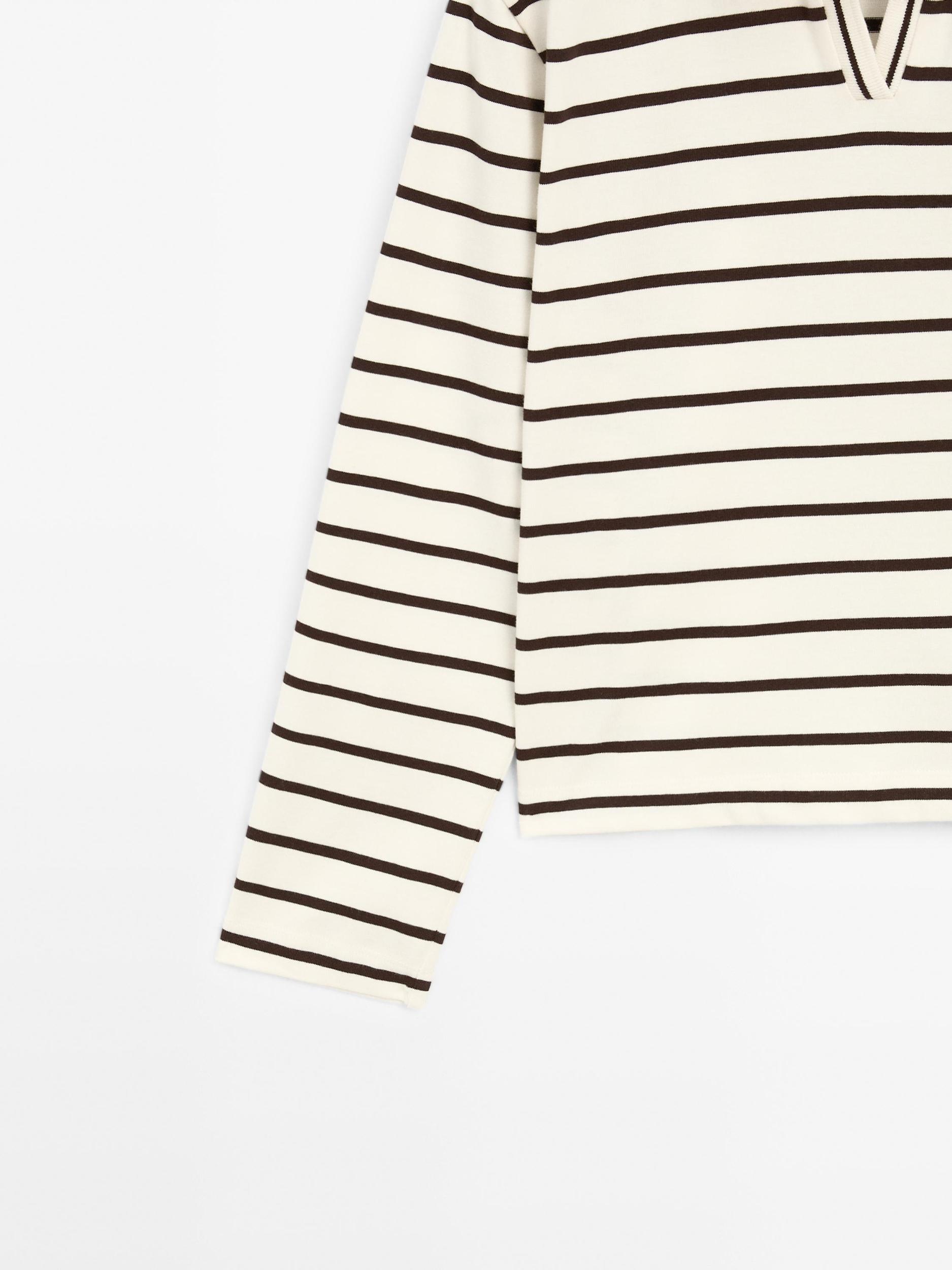 100% cotton striped polo shirt Product Image